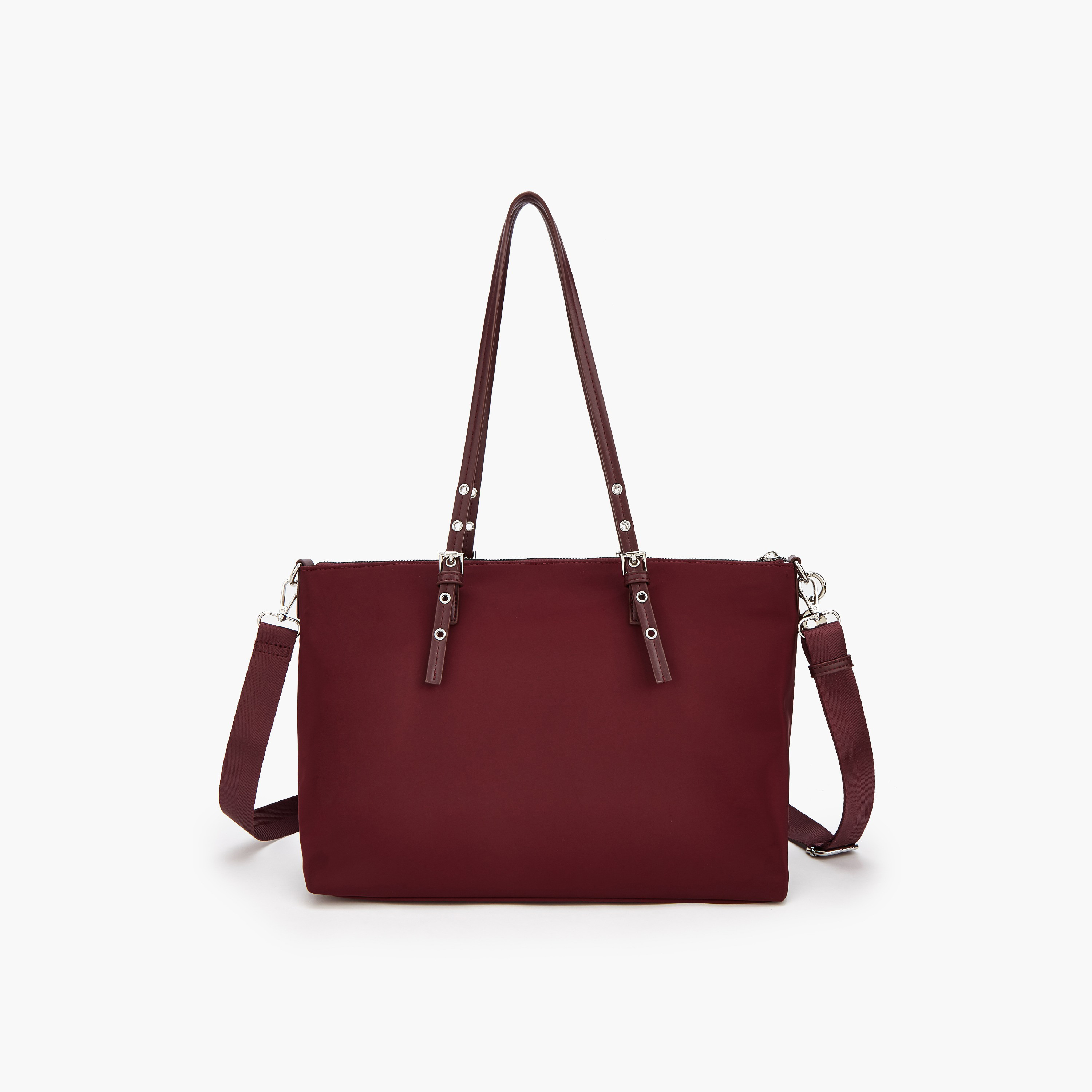 Missy Solid Tote Bag with Zip Closure-women-bagsandwallets-handbags-image-4