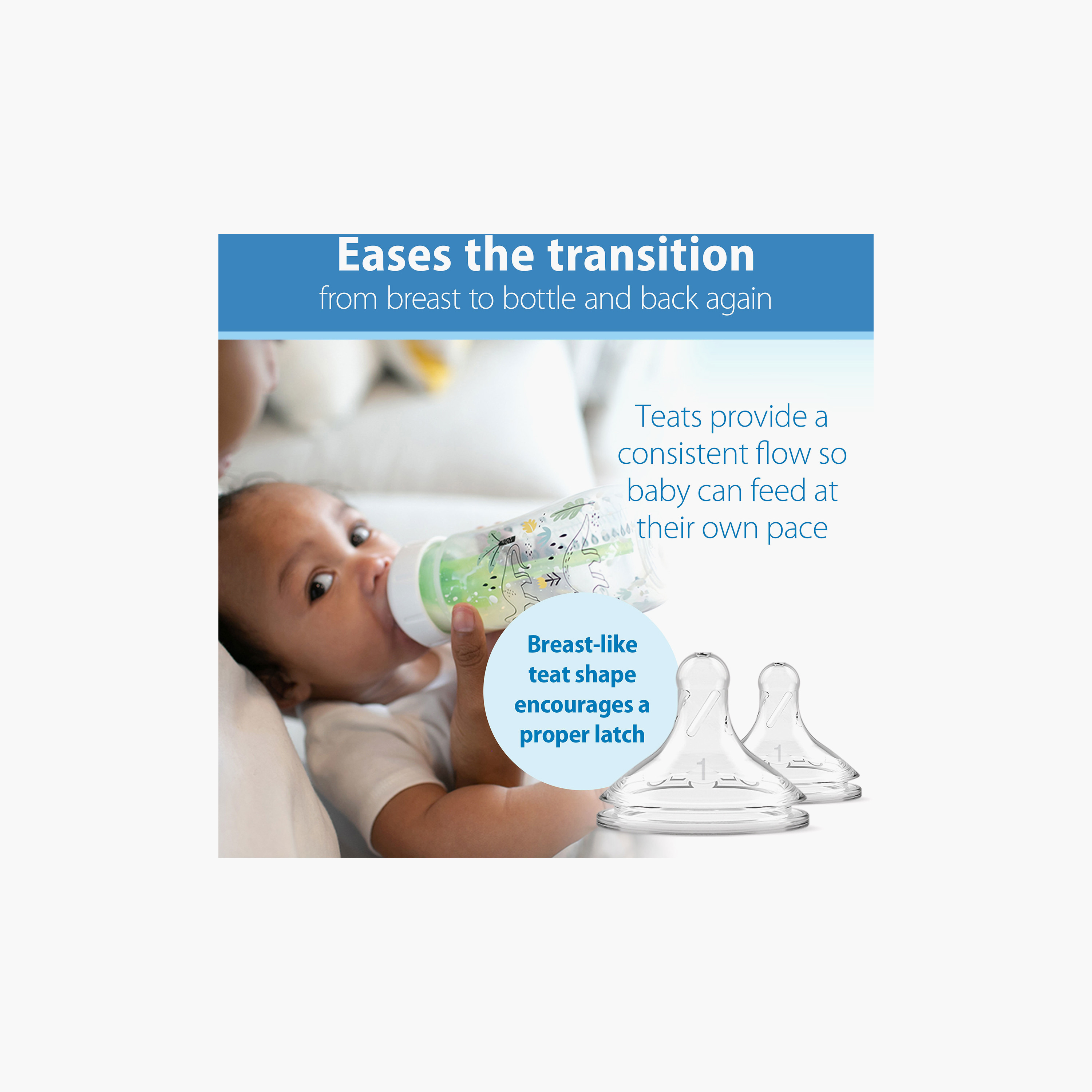 Dr. Brown's 2-Piece Dinosaur Anti-Colic Options+ Feeding Bottles with Teat & Cover - 270 ml-baby-feeding-feedingbottles-bottlesandteats-image-4