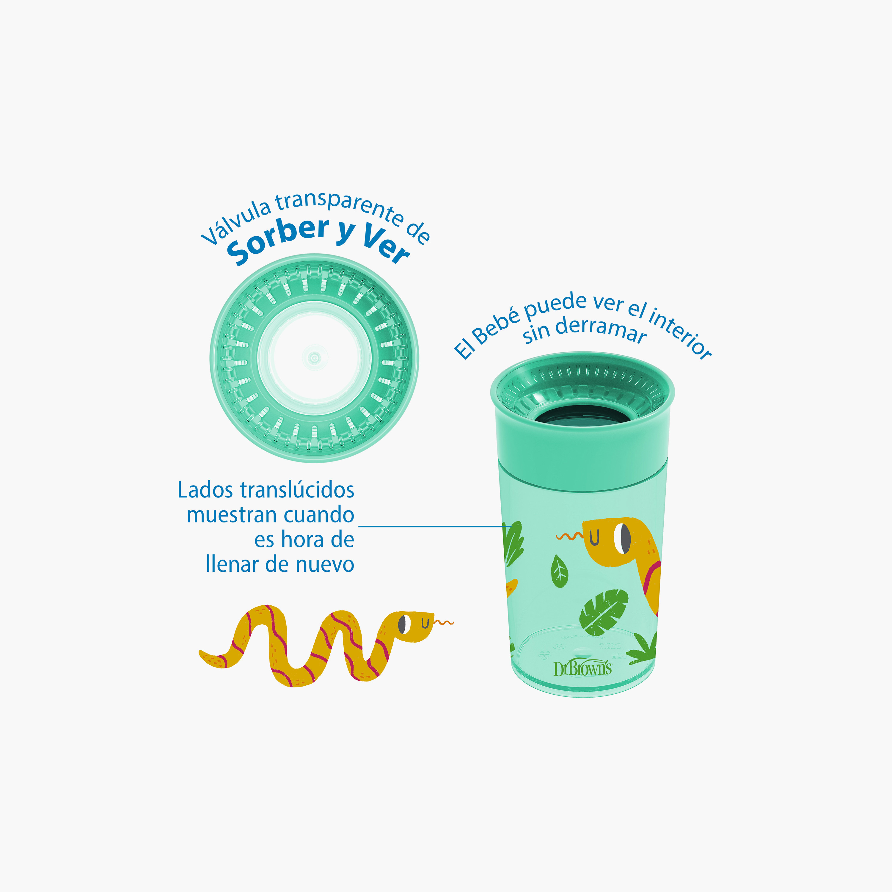 Dr. Brown's Leak-Free Cheers 360 Cup with Lid - 300 ml - Green - 9 Months+-baby-feeding-mealtimeessentials-image-3