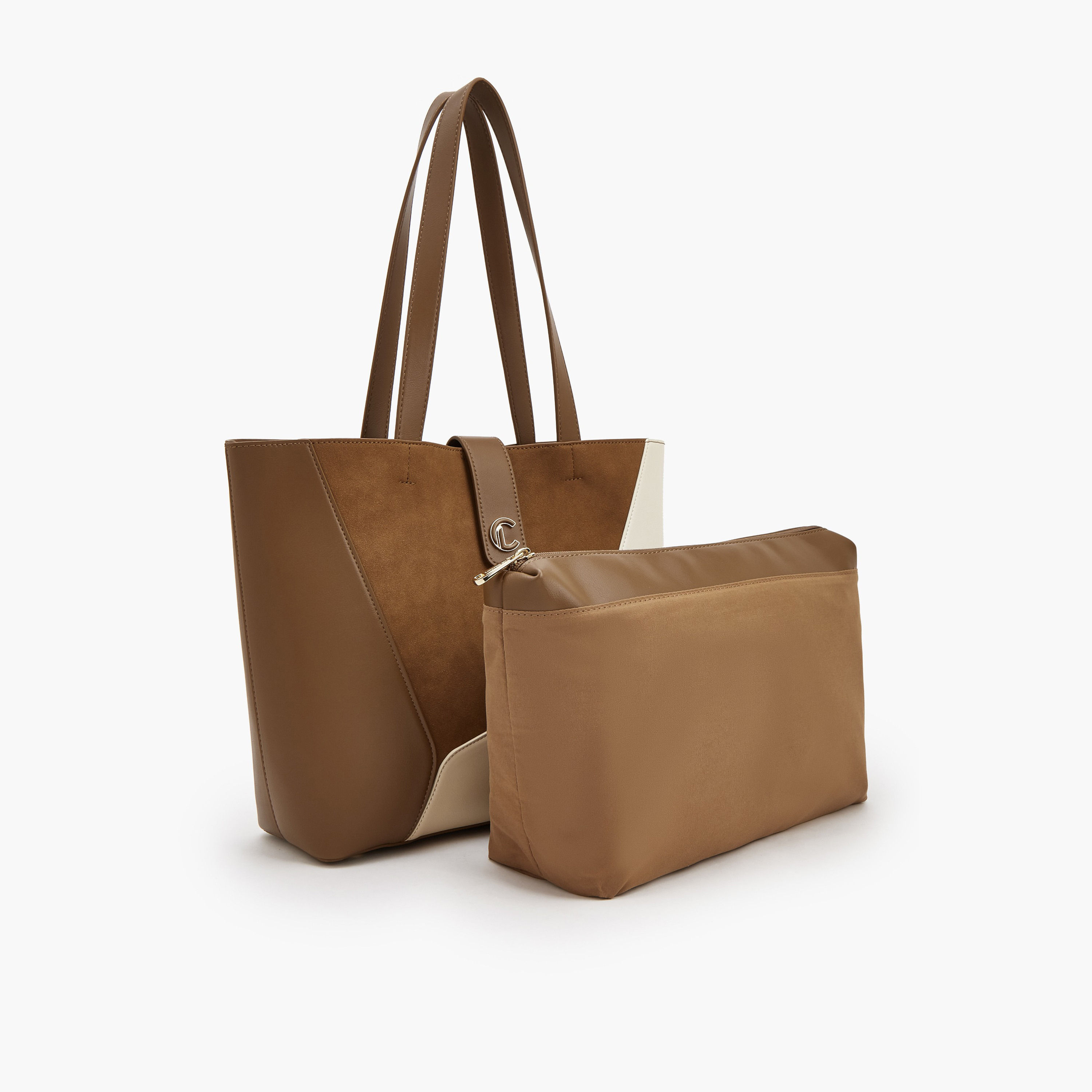 Le Confort Panelled Tote Bag with Pouch-women-bagsandwallets-handbags-image-8