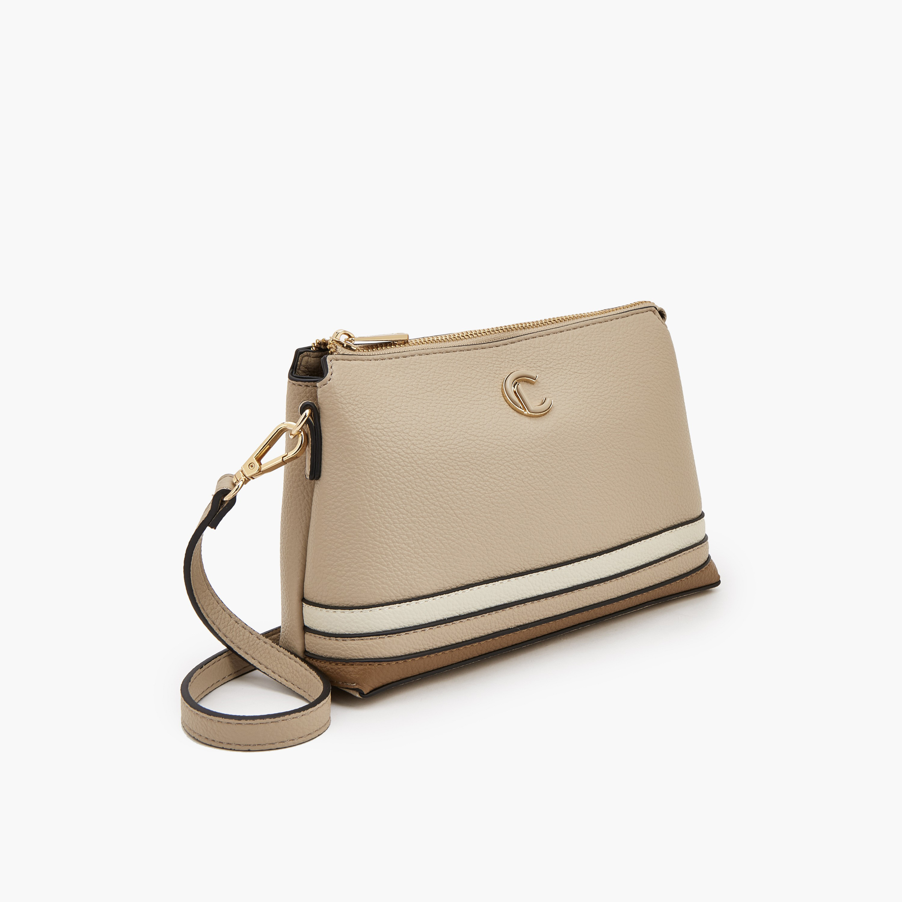 شنطة كروس بودي مخططة بسحاب إغلاق من لو كونفورت-women-bagsandwallets-handbags-image-2