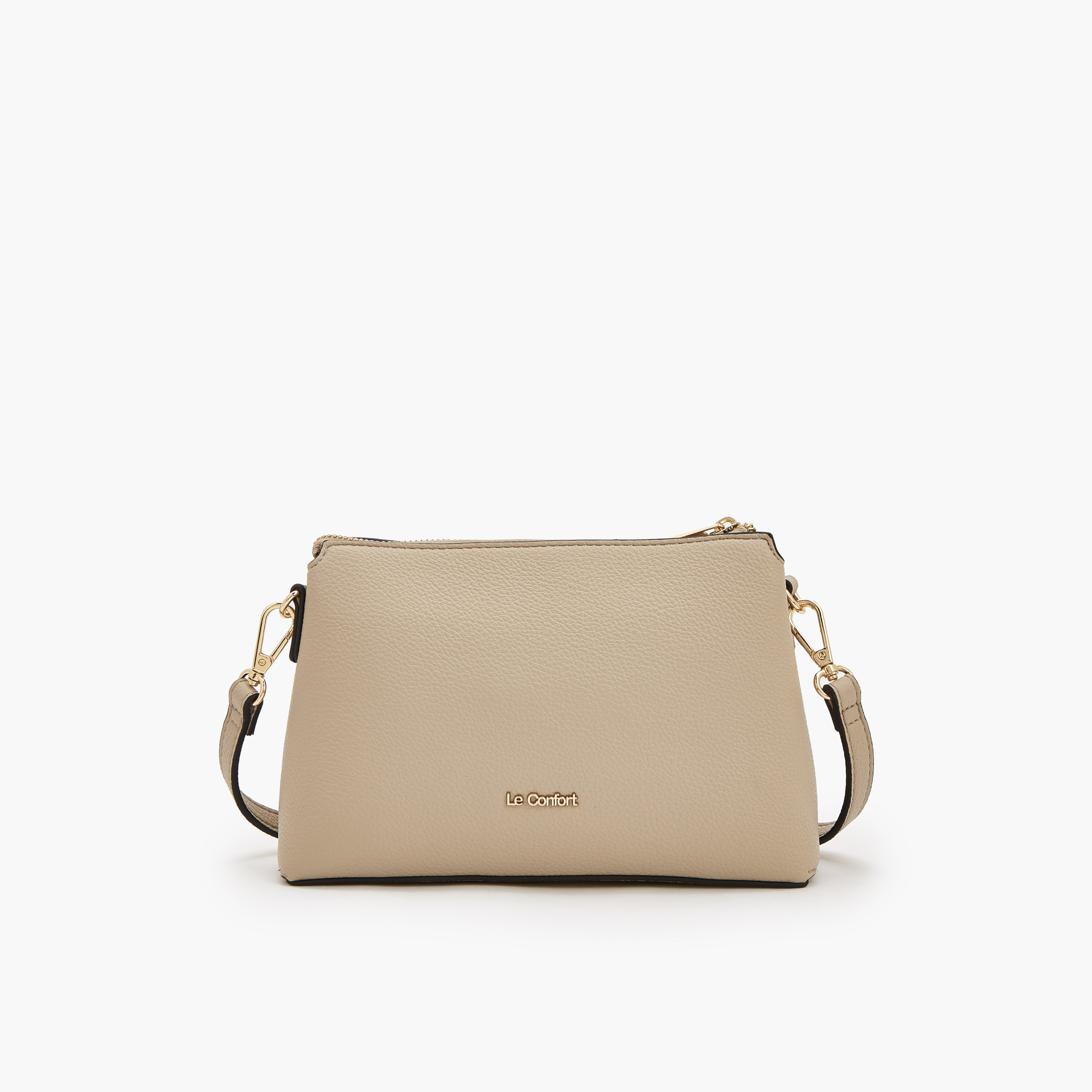شنطة كروس بودي مخططة بسحاب إغلاق من لو كونفورت-women-bagsandwallets-handbags-image-4