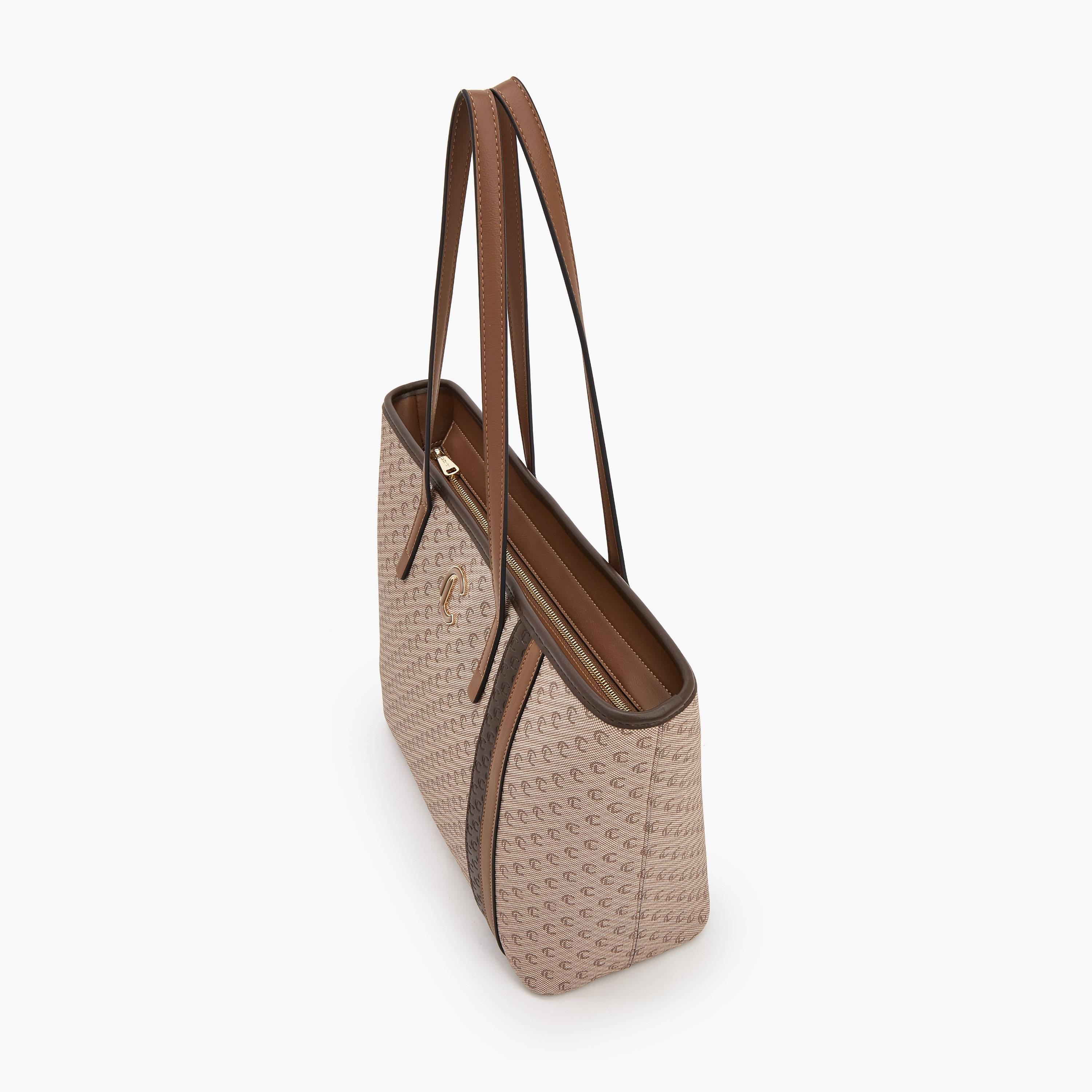 شنطة توتي بسحاب إغلاق وطبعات مونوجرام من لو كونفورت-women-bagsandwallets-handbags-image-5