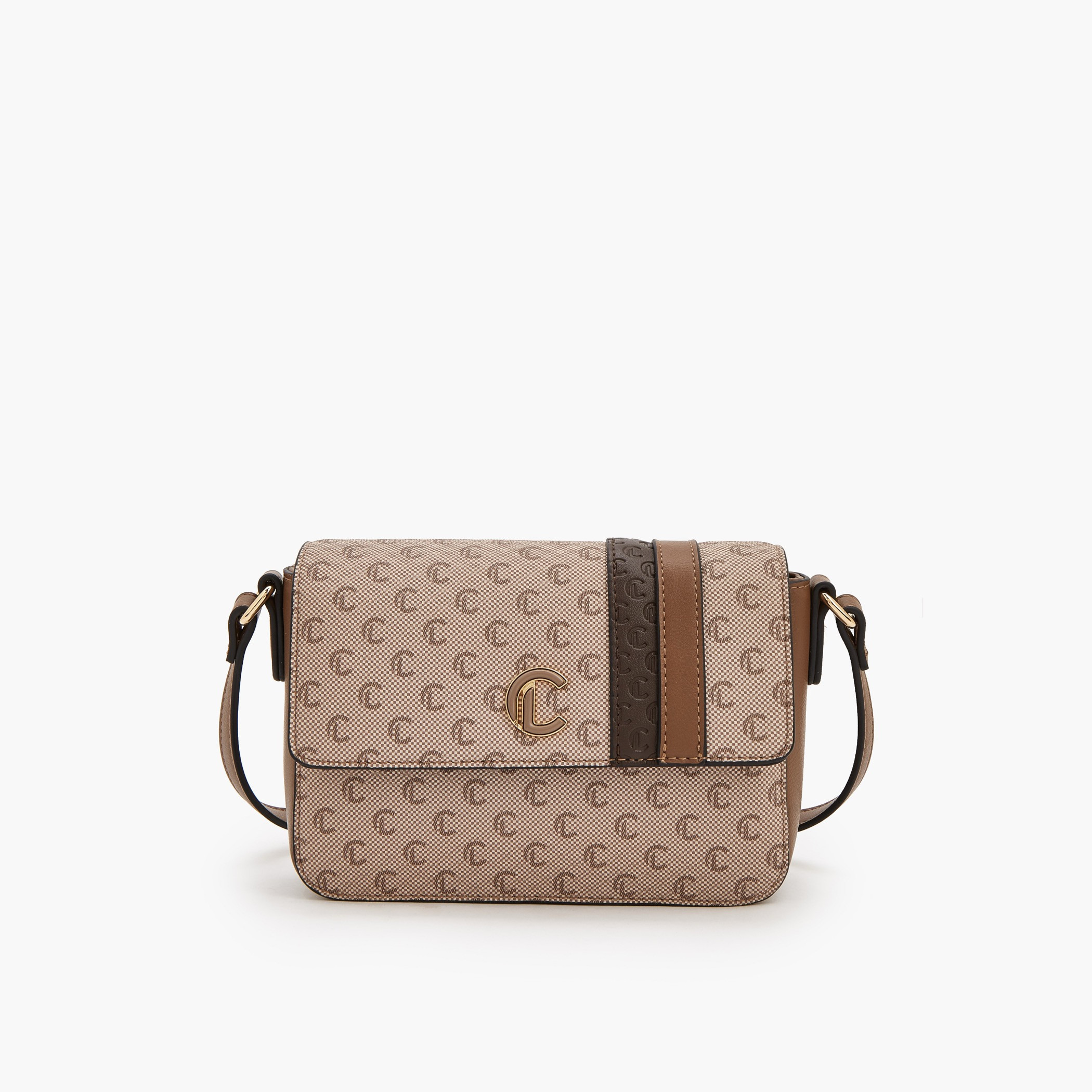 Le Confort Monogram Print Crossbody Bag with Magnetic Closure-women-bagsandwallets-handbags-image-1