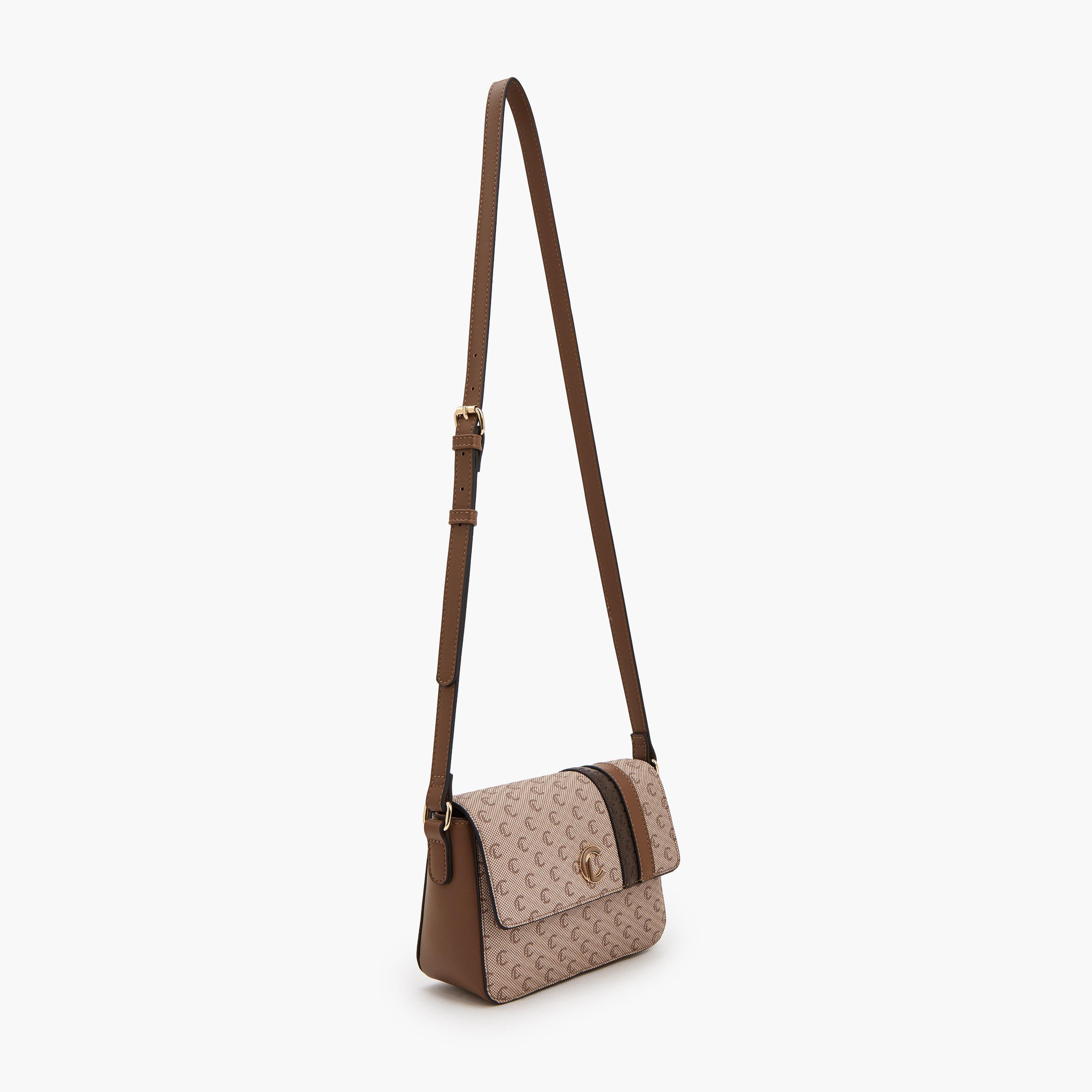 Le Confort Monogram Print Crossbody Bag with Magnetic Closure-women-bagsandwallets-handbags-image-2