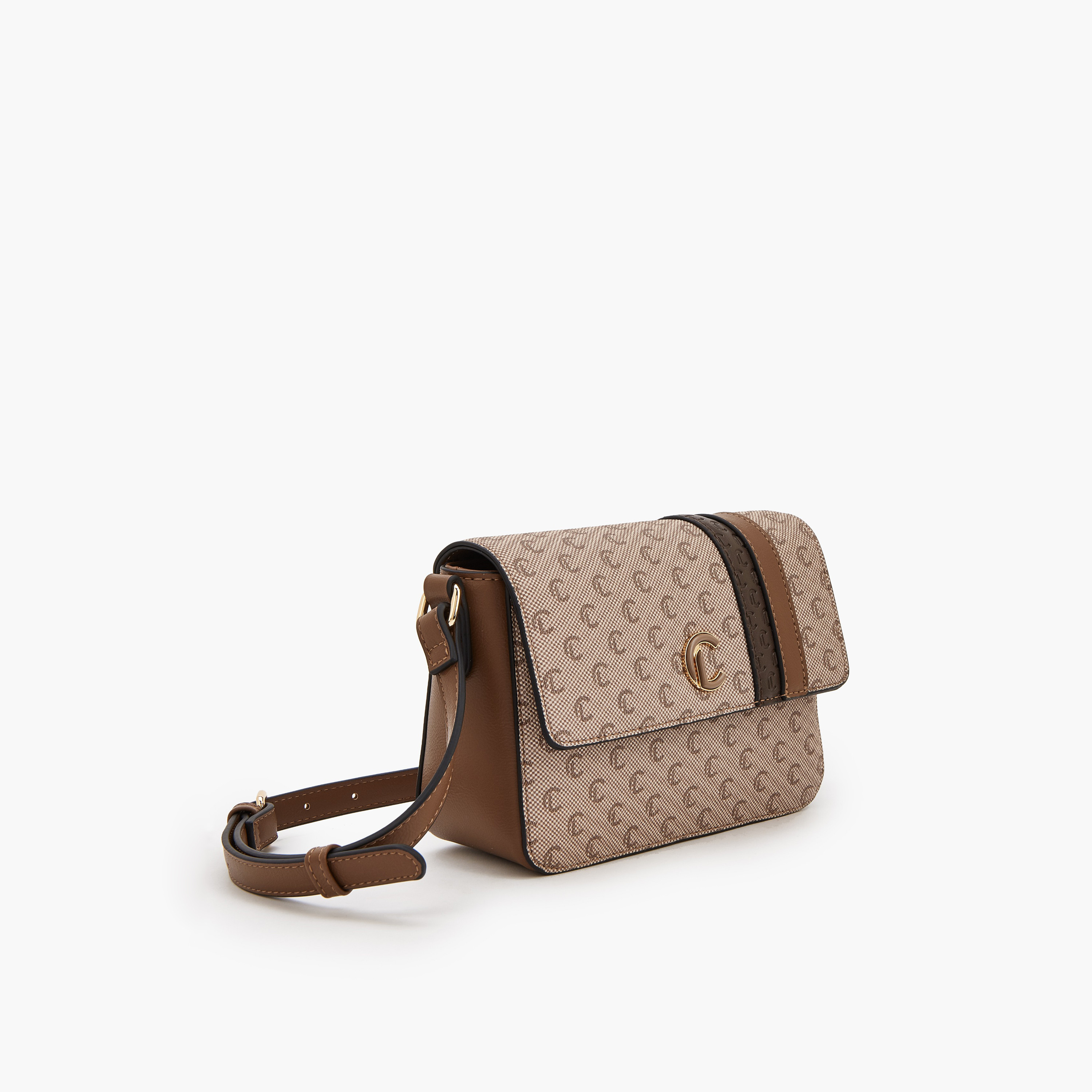 Le Confort Monogram Print Crossbody Bag with Magnetic Closure-women-bagsandwallets-handbags-image-3