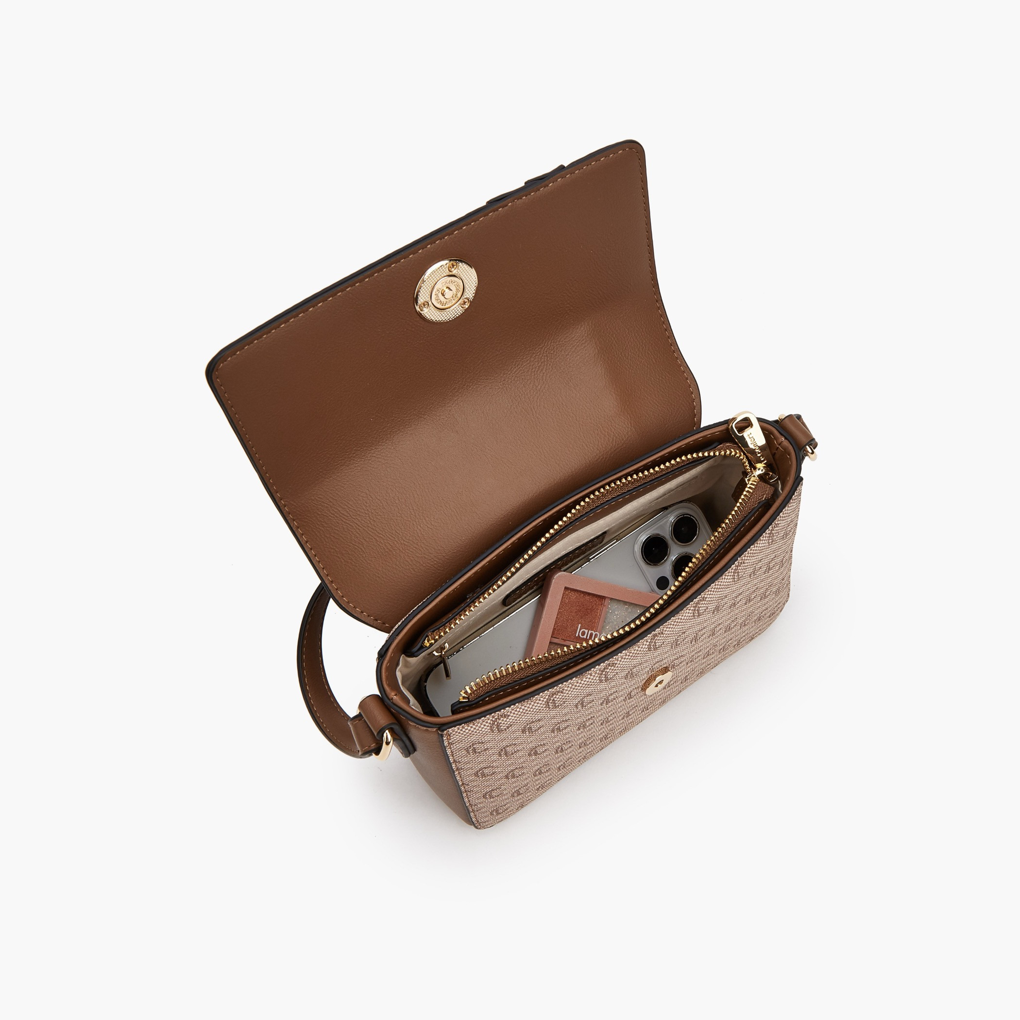Le Confort Monogram Print Crossbody Bag with Magnetic Closure-women-bagsandwallets-handbags-image-7
