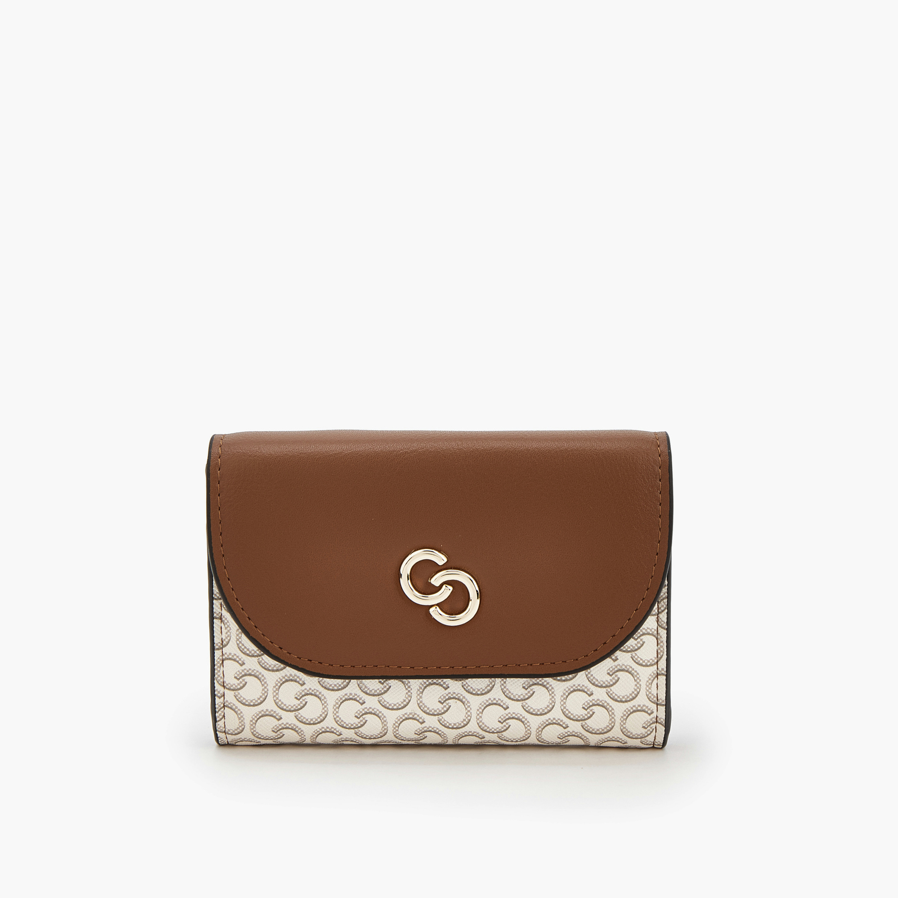 محفظة بطبعات مونوجرام وبقفل مغناطيسي كبس من سيليست-women-bagsandwallets-wallets-image-1