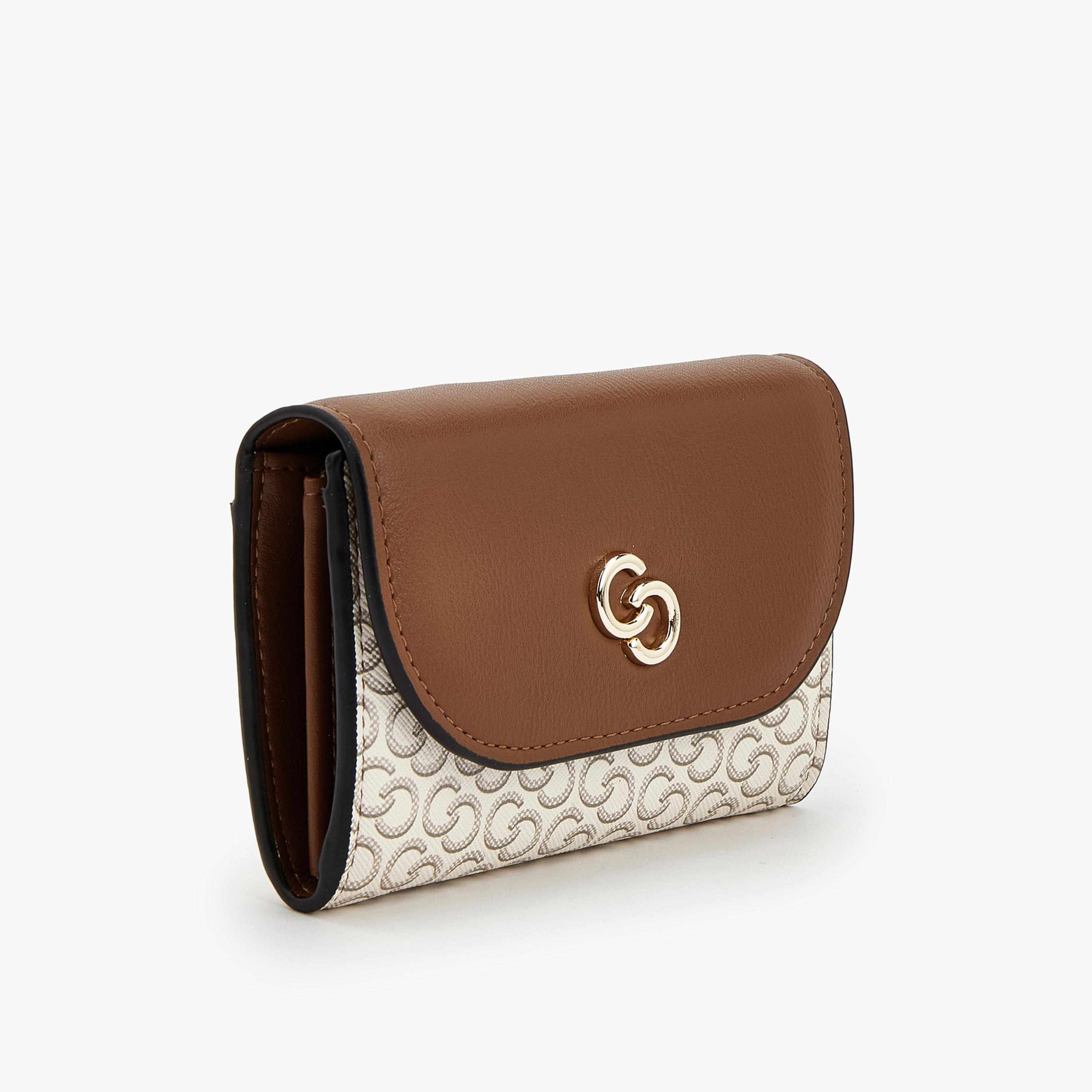 محفظة بطبعات مونوجرام وبقفل مغناطيسي كبس من سيليست-women-bagsandwallets-wallets-image-3