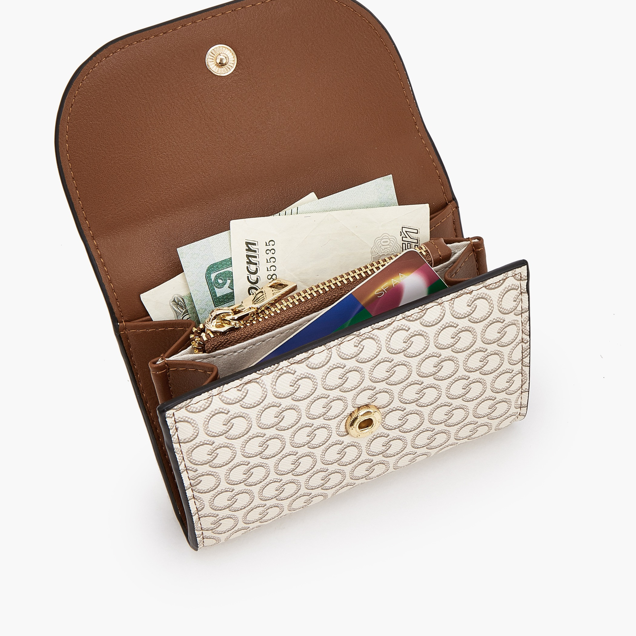محفظة بطبعات مونوجرام وبقفل مغناطيسي كبس من سيليست-women-bagsandwallets-wallets-image-7