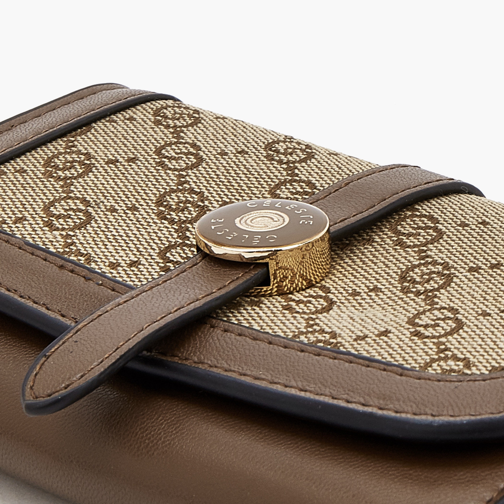 Celeste Monogram Textured Wallet with Flap Closure-women-bagsandwallets-wallets-image-5