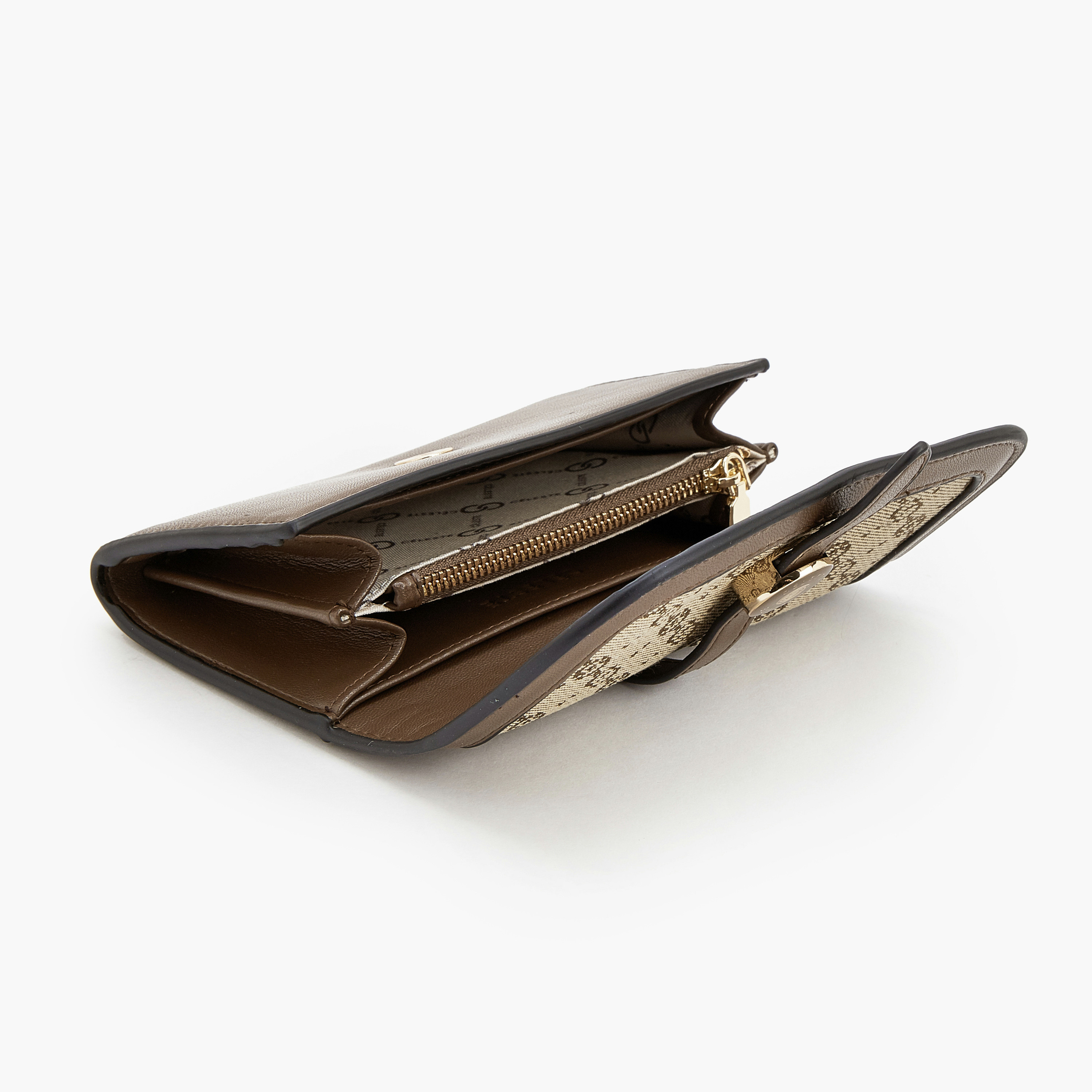 Celeste Monogram Textured Wallet with Flap Closure-women-bagsandwallets-wallets-image-6