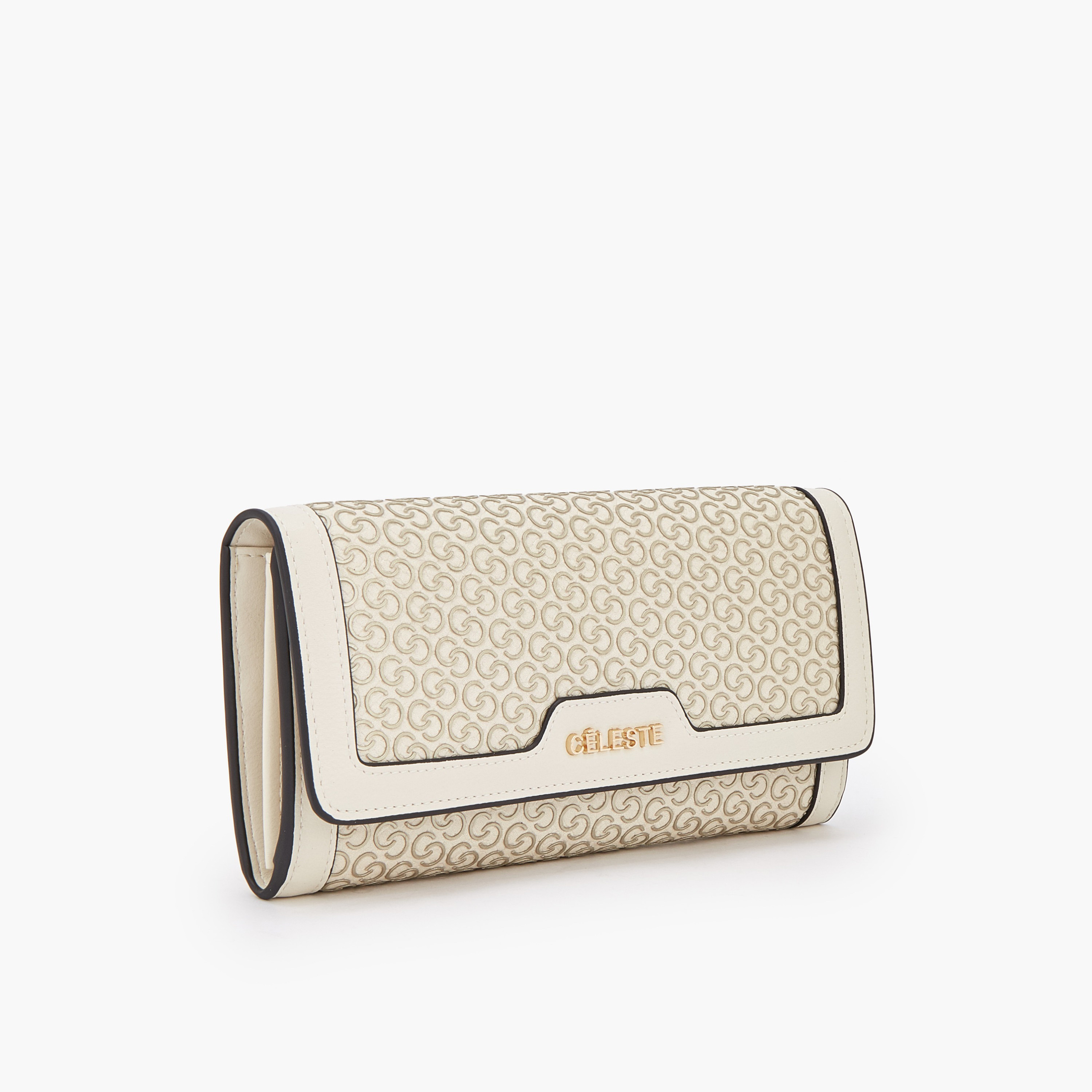 Celeste Monogram Print Wallet with Snap Button Closure-women-bagsandwallets-wallets-image-2