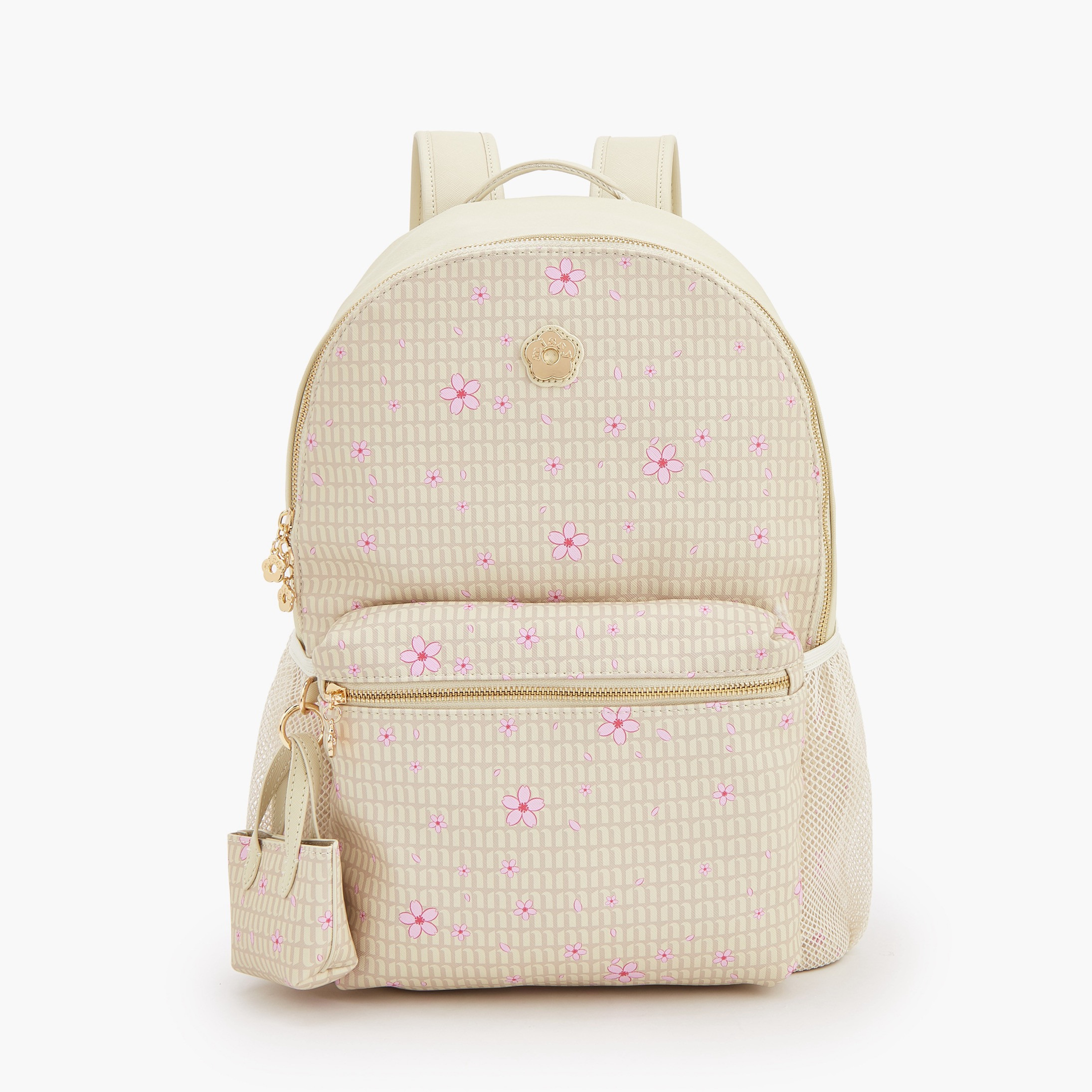 شنطة ظهر بطبعات زهرية وأحزمة كتف قابلة للتعديل من ميسي-women-bagsandwallets-backpacks-image-1