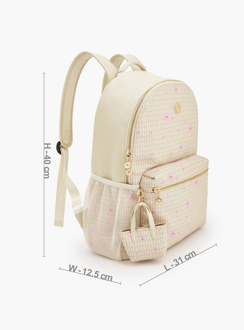 شنطة ظهر بطبعات زهرية وأحزمة كتف قابلة للتعديل من ميسي-women-bagsandwallets-backpacks-image-5