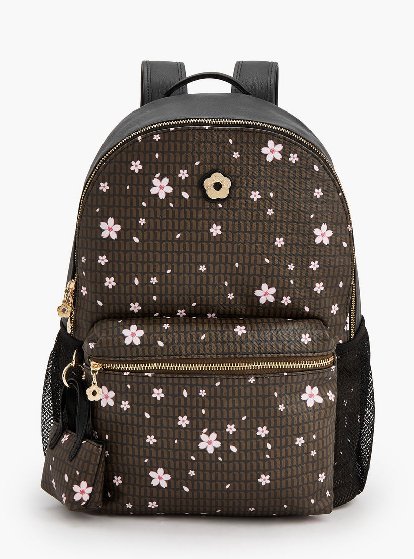 شنطة ظهر بطبعات زهرية وأحزمة كتف قابلة للتعديل من ميسي-women-bagsandwallets-backpacks-image-1
