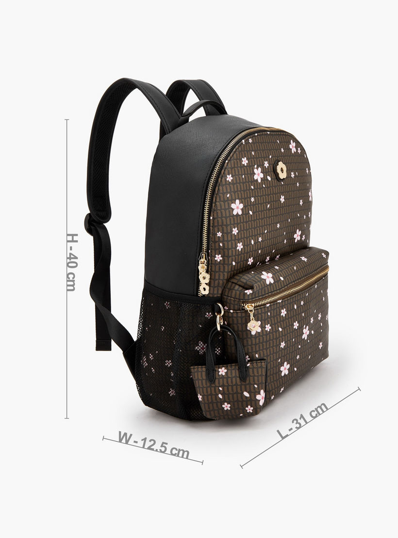 شنطة ظهر بطبعات زهرية وأحزمة كتف قابلة للتعديل من ميسي-women-bagsandwallets-backpacks-image-5