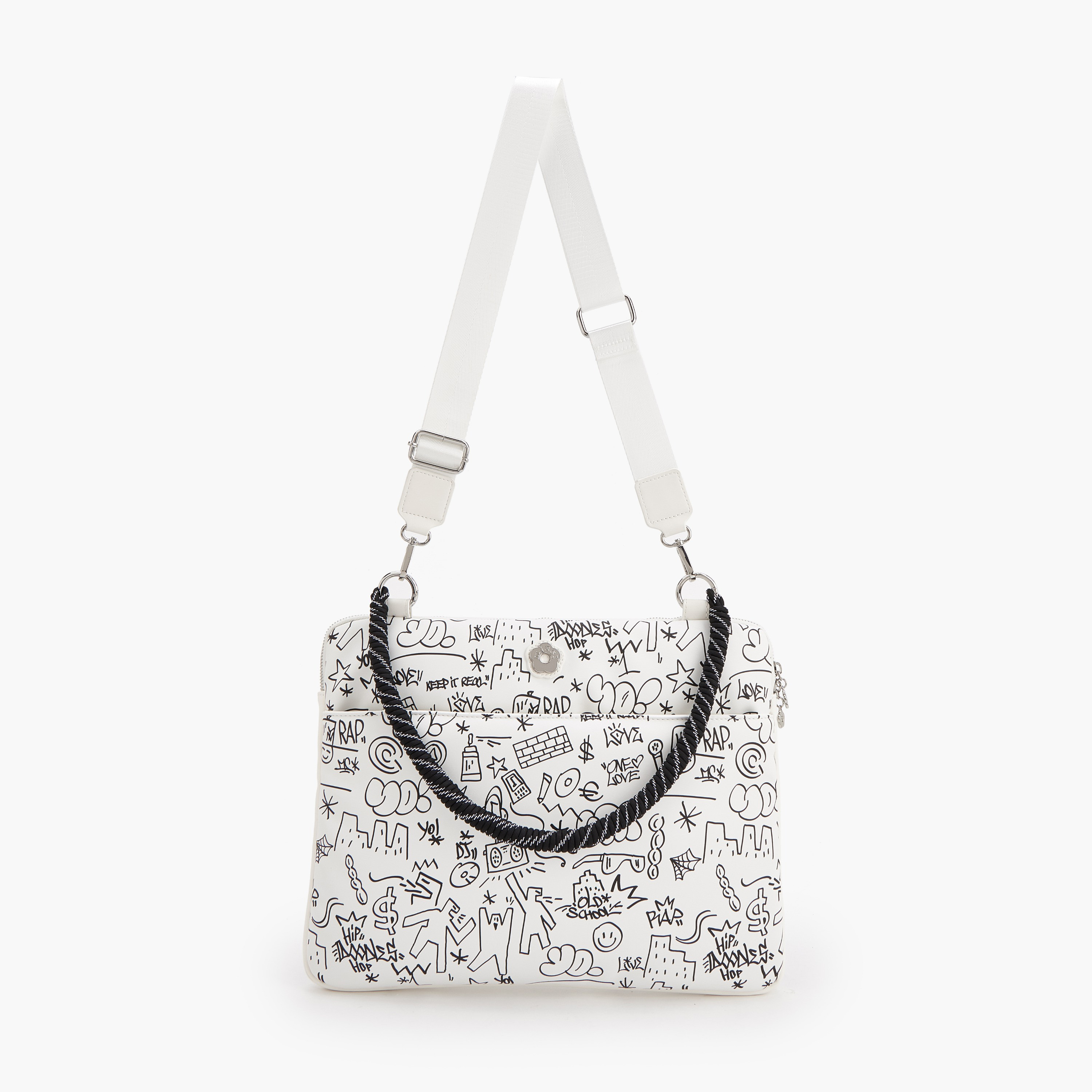 Missy Doodle Print Laptop Bag with Detachable Strap-women-bagsandwallets-handbags-image-2