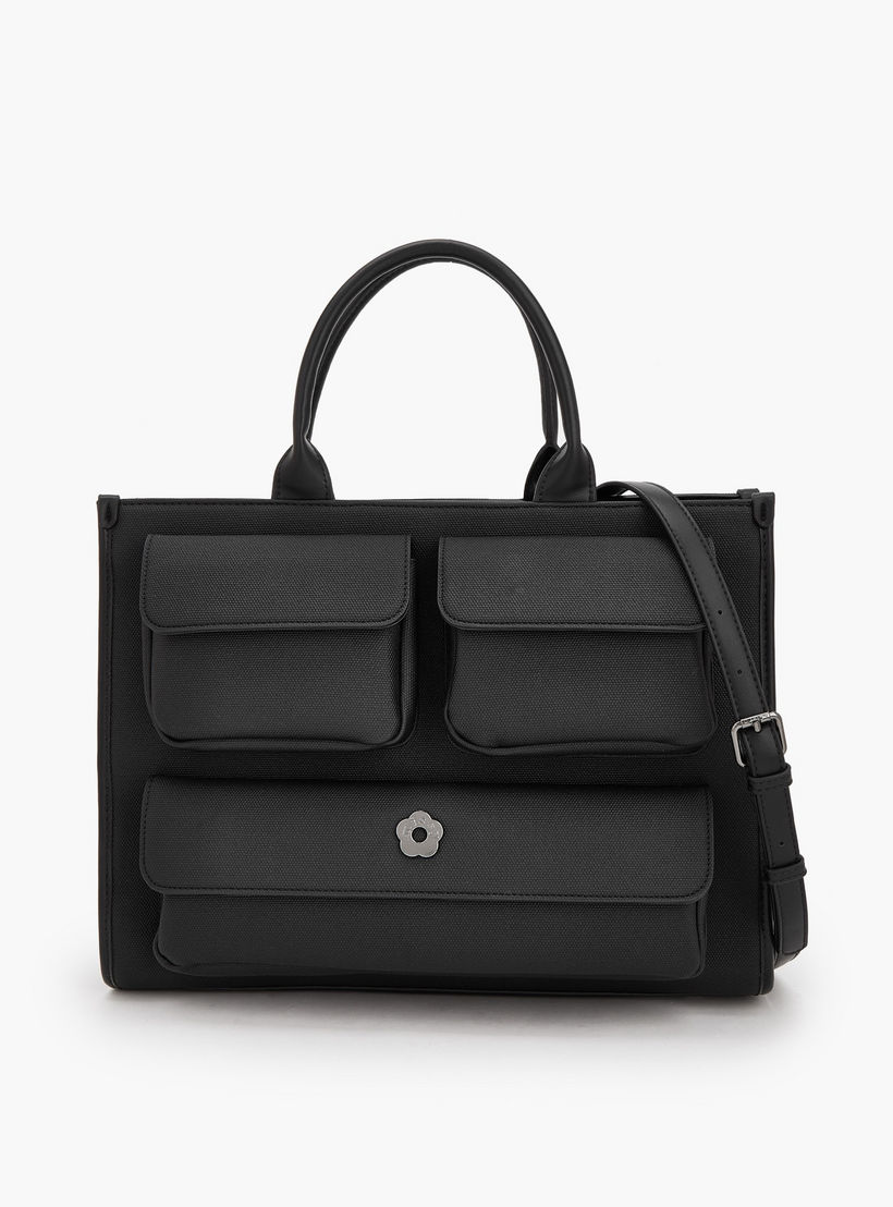Missy Solid Tote Bag with Zip Closure-women-bagsandwallets-handbags-image-1