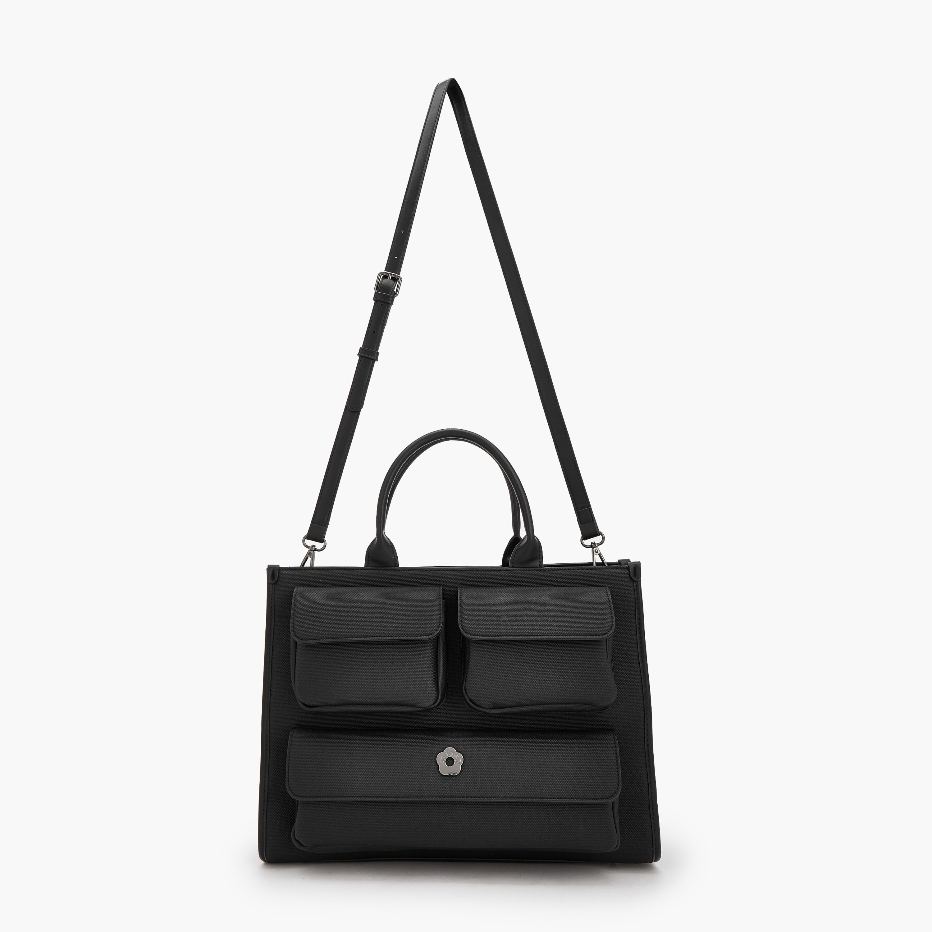 Missy Solid Tote Bag with Zip Closure-women-bagsandwallets-handbags-image-2