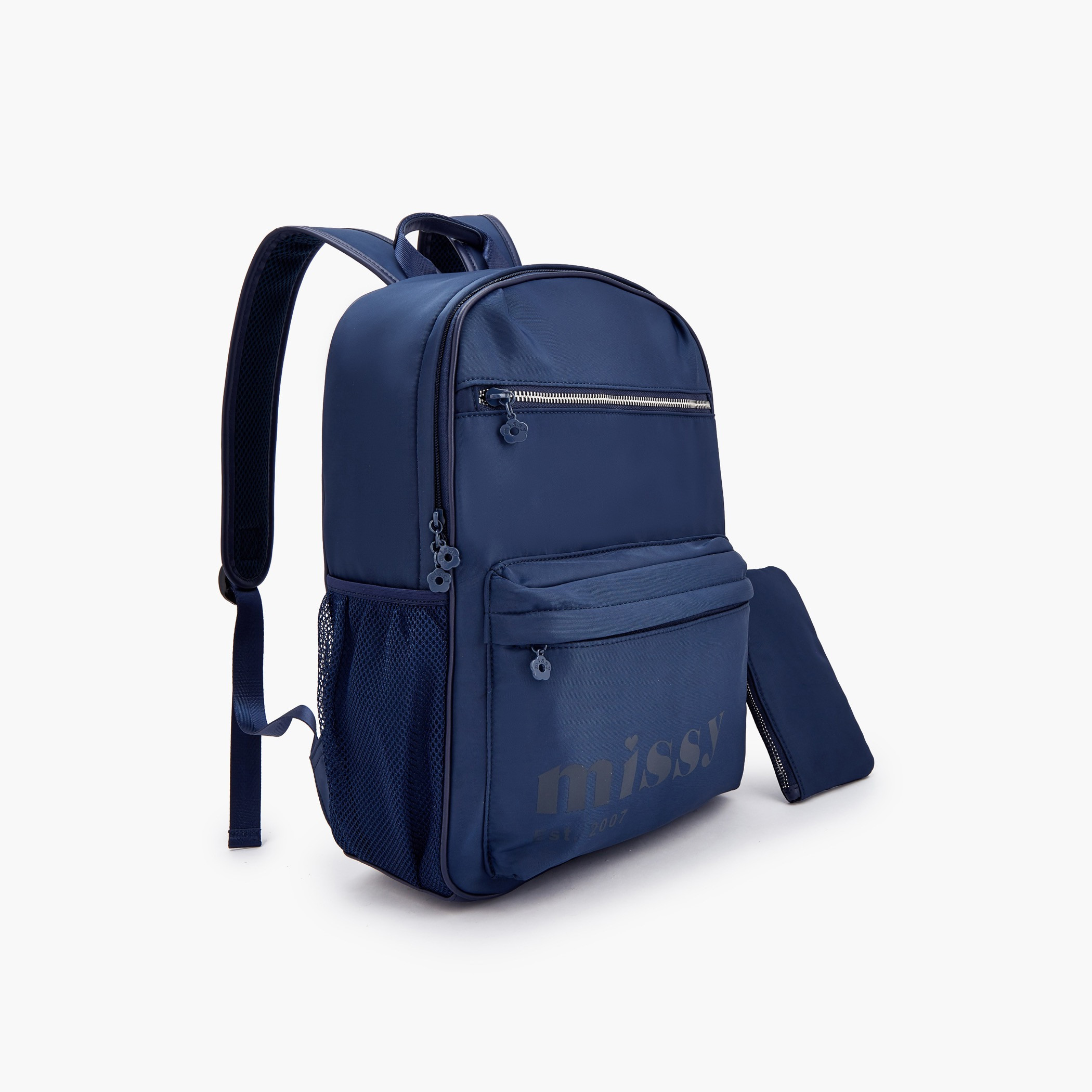 طقم شنطة ظهر مدرسية قطعتين بطبعة شعار للبنات مع مقلمة من ميسي - 30×12×40 سم-school-bagsandbackpacks-backpacks-image-4
