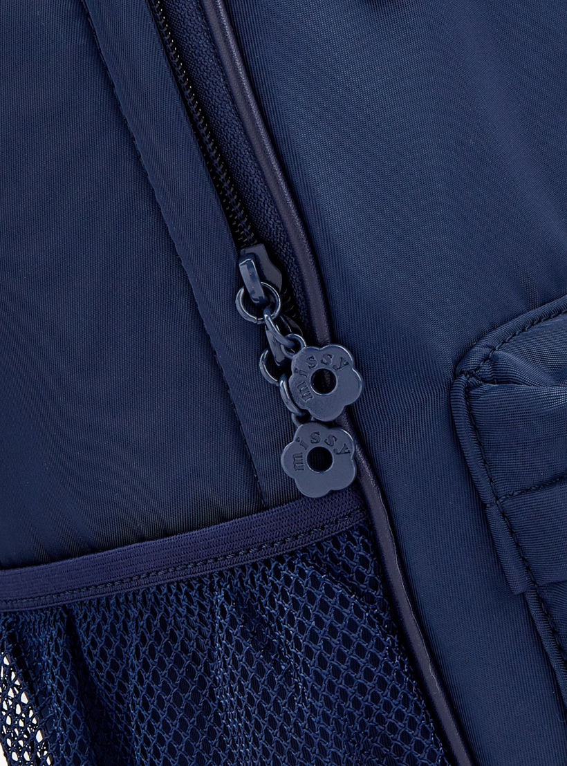 طقم شنطة ظهر مدرسية قطعتين بطبعة شعار للبنات مع مقلمة من ميسي - 30×12×40 سم-school-bagsandbackpacks-backpacks-image-2