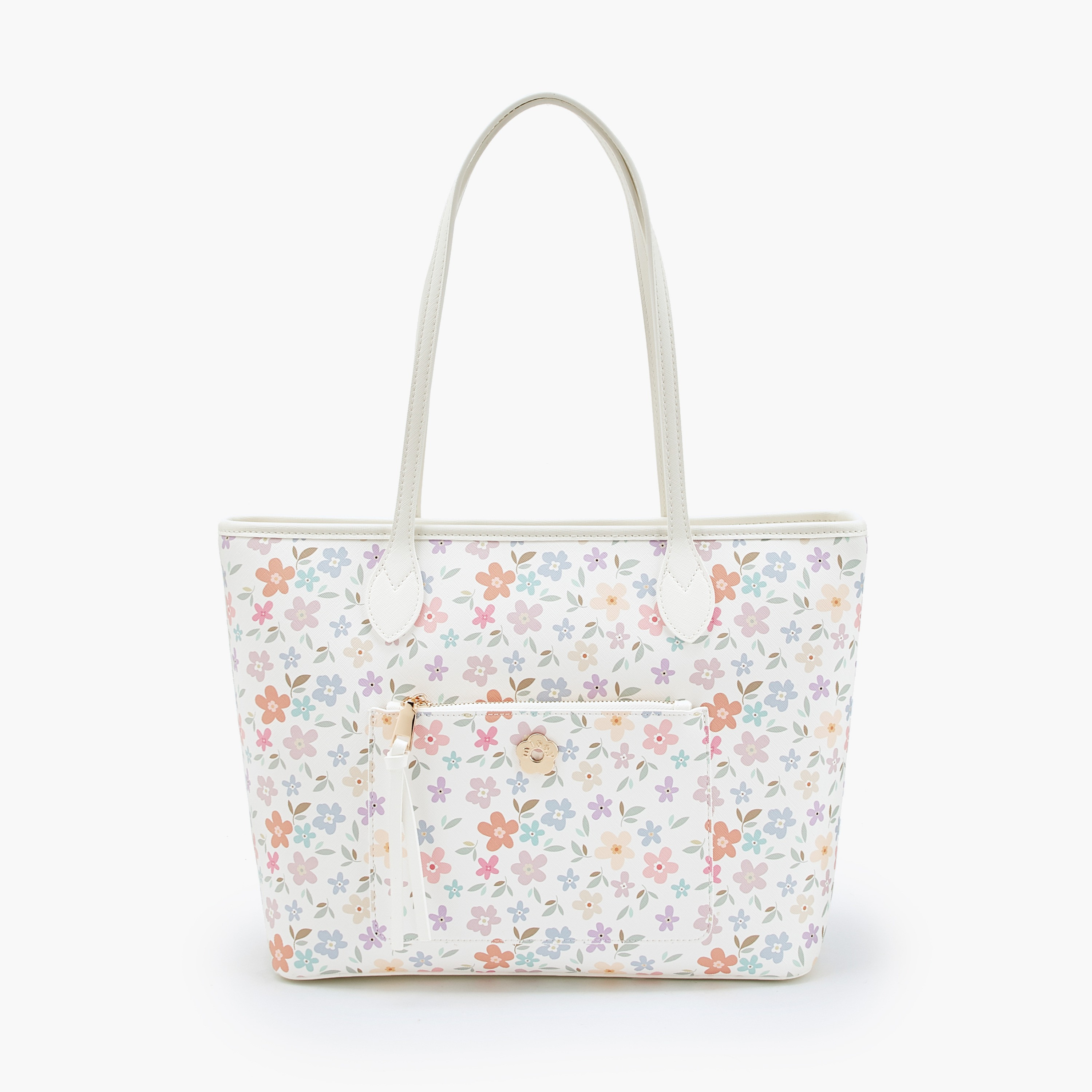 شنطة توتي بطبعات زهور ومقابض مزدوجة وسحّاب إغلاق من ميسي-women-bagsandwallets-handbags-image-1