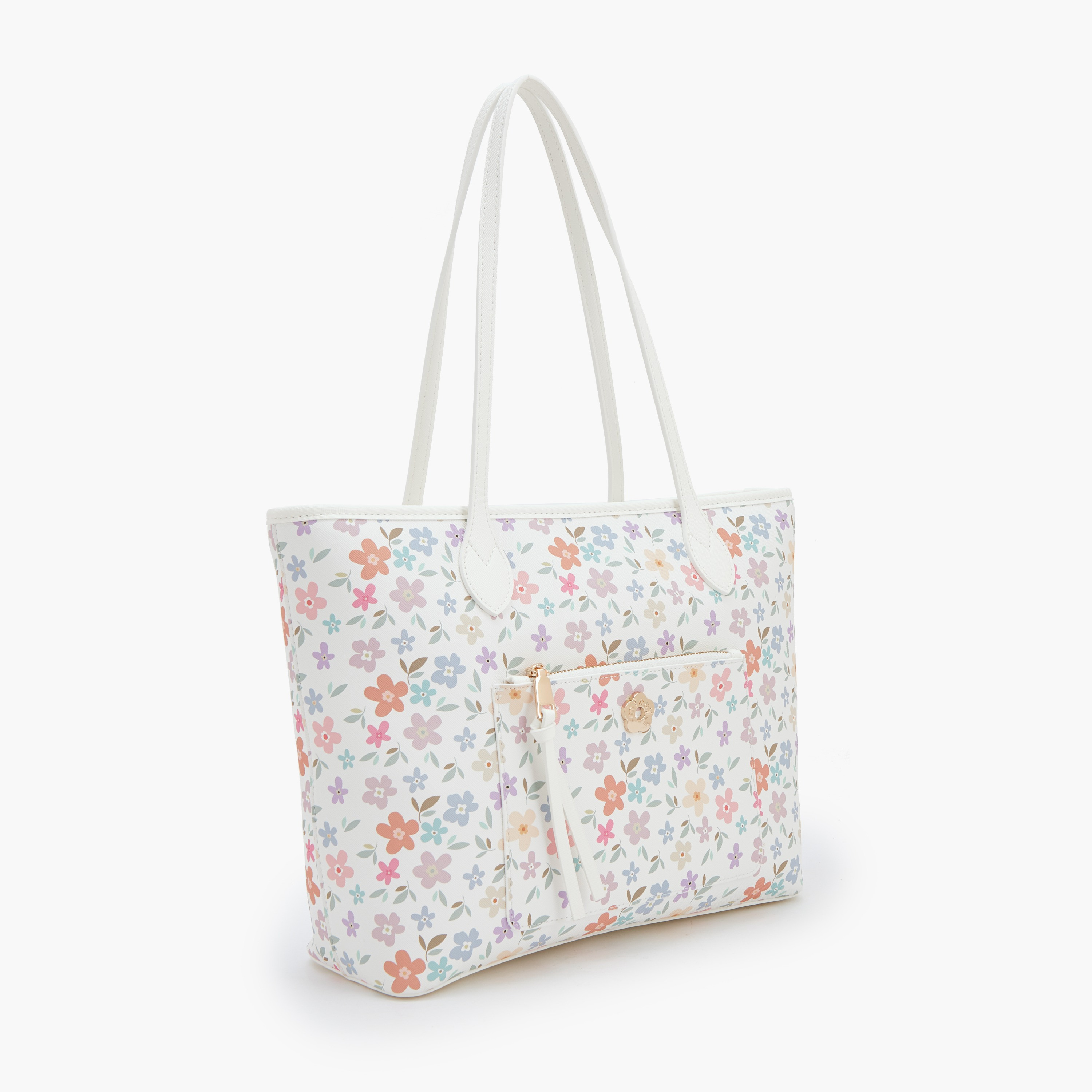 شنطة توتي بطبعات زهور ومقابض مزدوجة وسحّاب إغلاق من ميسي-women-bagsandwallets-handbags-image-2