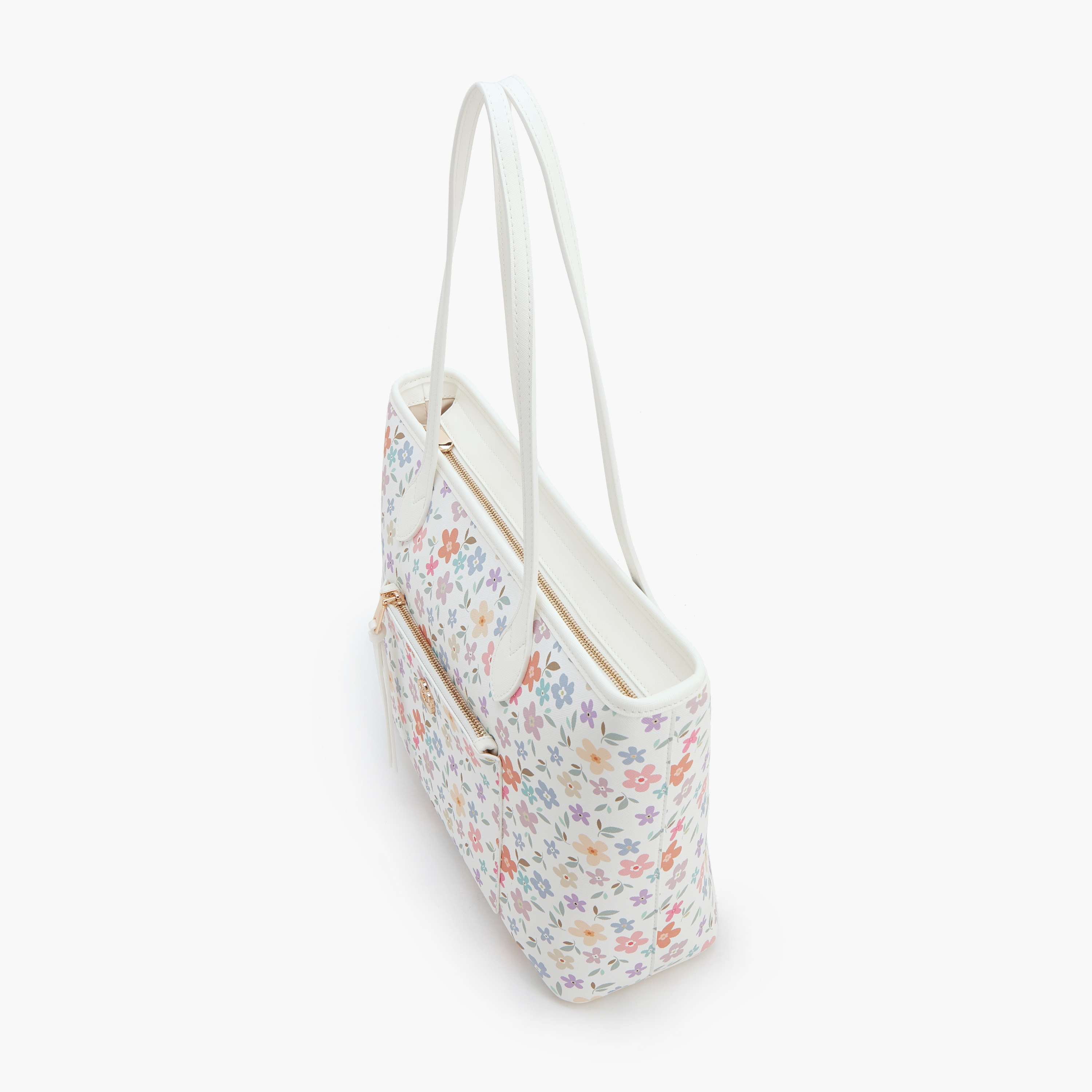 شنطة توتي بطبعات زهور ومقابض مزدوجة وسحّاب إغلاق من ميسي-women-bagsandwallets-handbags-image-3