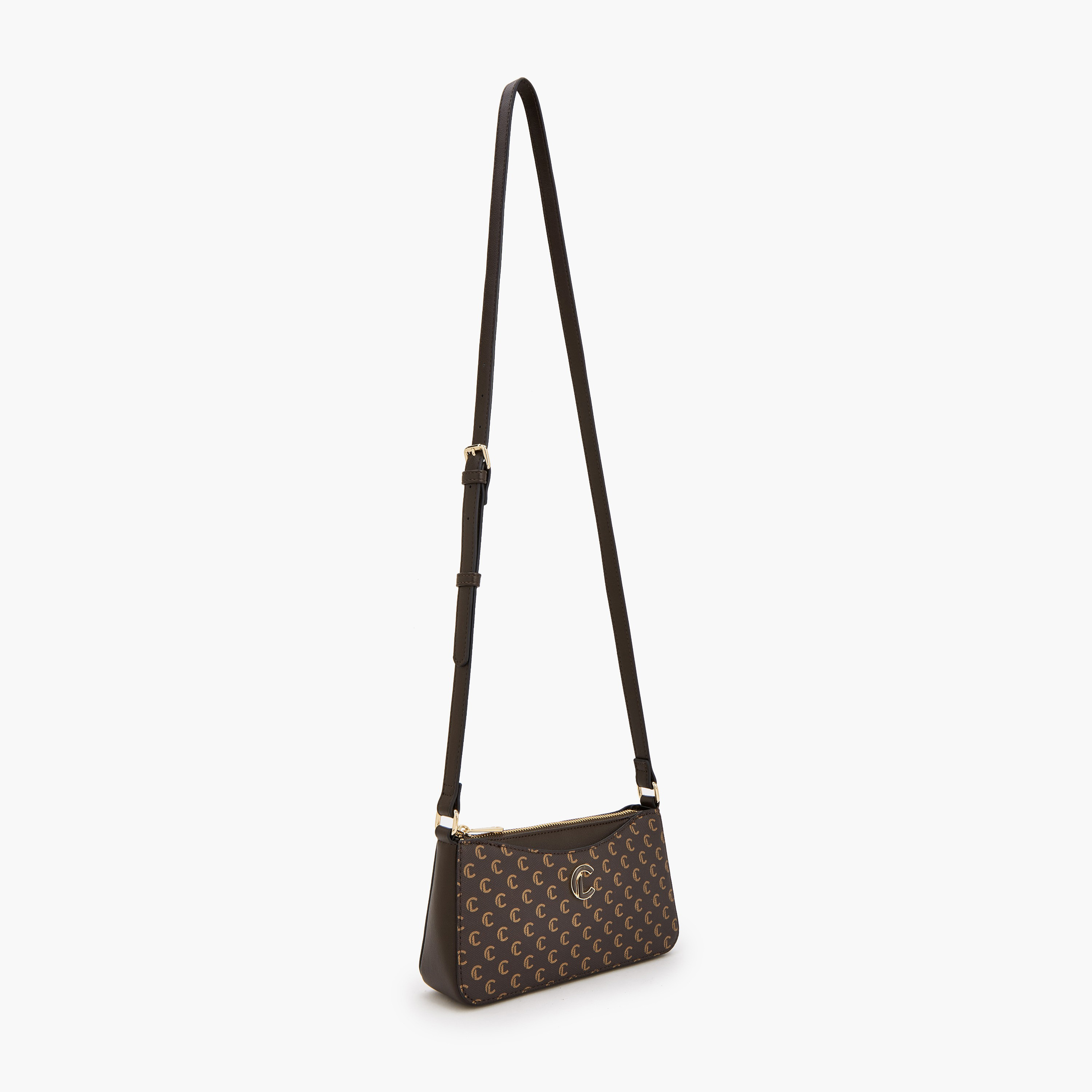 شنطة كروس بودي بسحاب إغلاق وطبعات مونوجرام من لو كونفورت-women-bagsandwallets-handbags-image-2