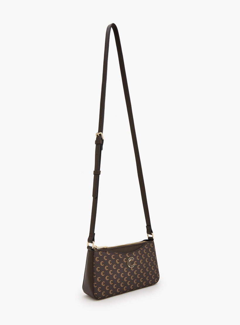 شنطة كروس بودي بسحاب إغلاق وطبعات مونوجرام من لو كونفورت-women-bagsandwallets-handbags-image-2
