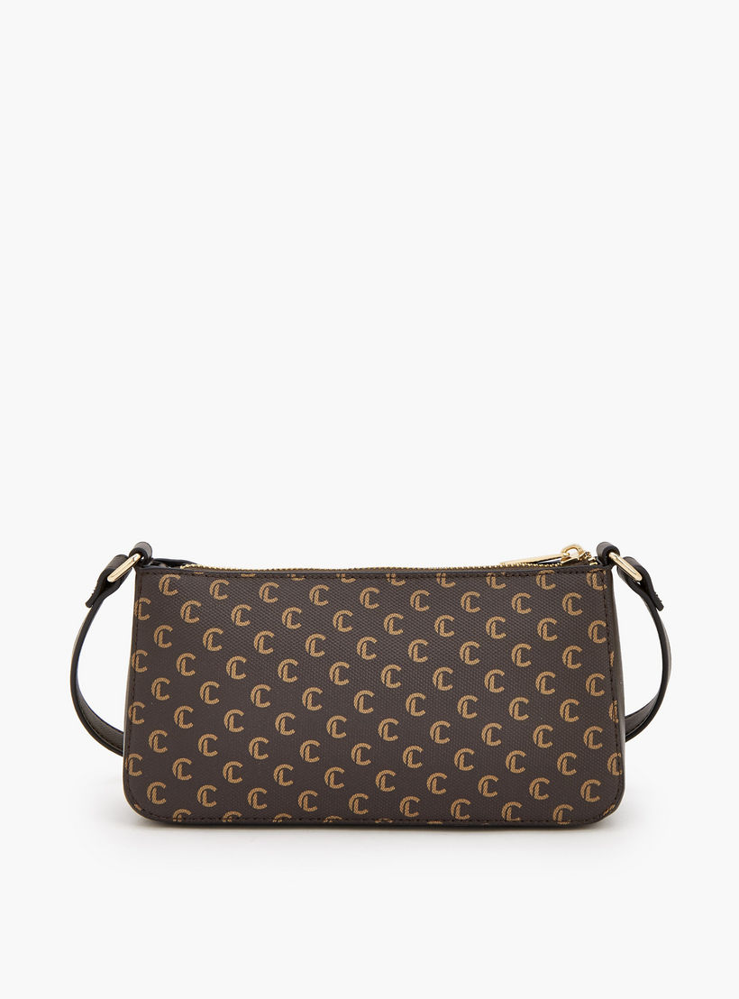 شنطة كروس بودي بسحاب إغلاق وطبعات مونوجرام من لو كونفورت-women-bagsandwallets-handbags-image-4