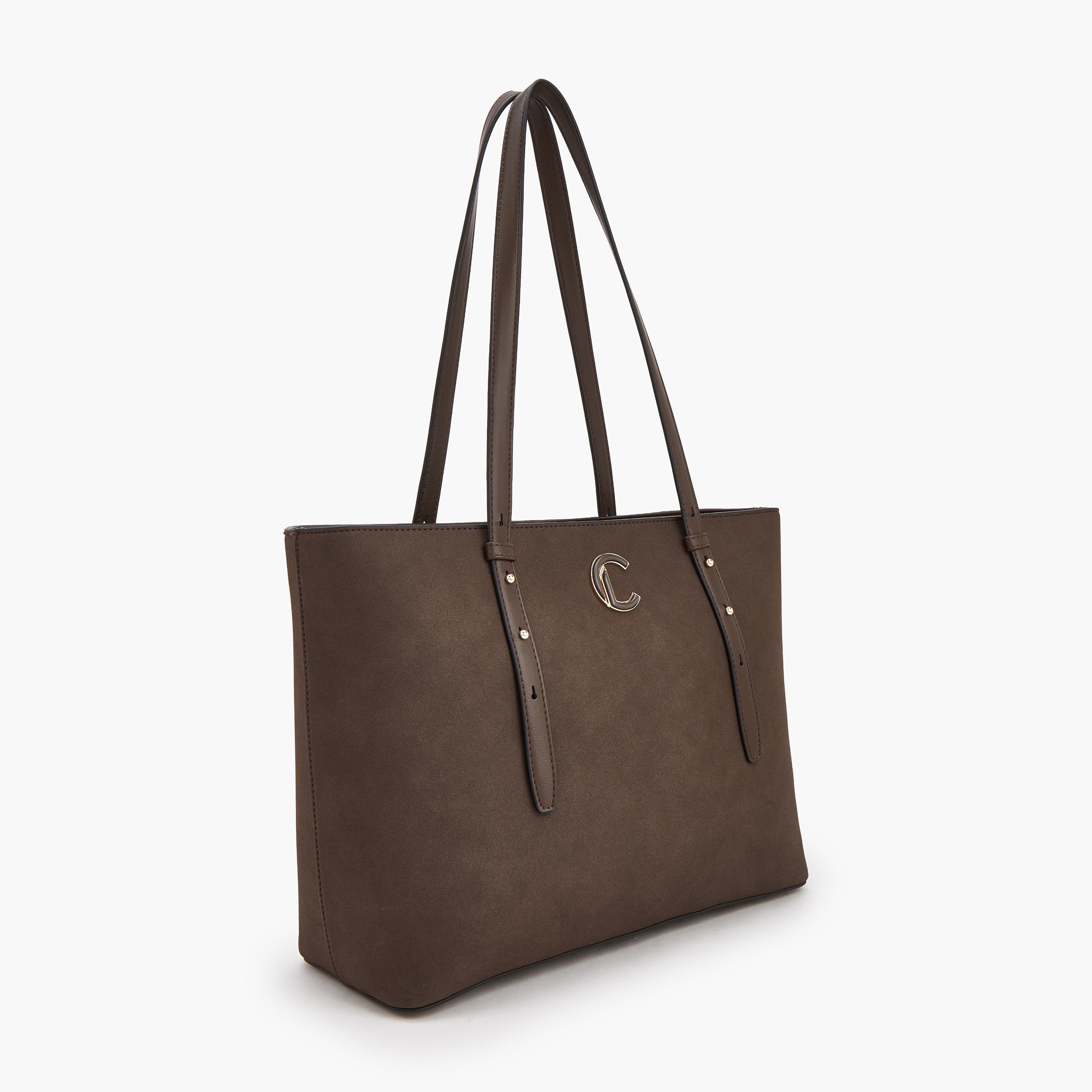 Le Confort Solid Tote Bag with Zip Closure-women-bagsandwallets-handbags-image-3