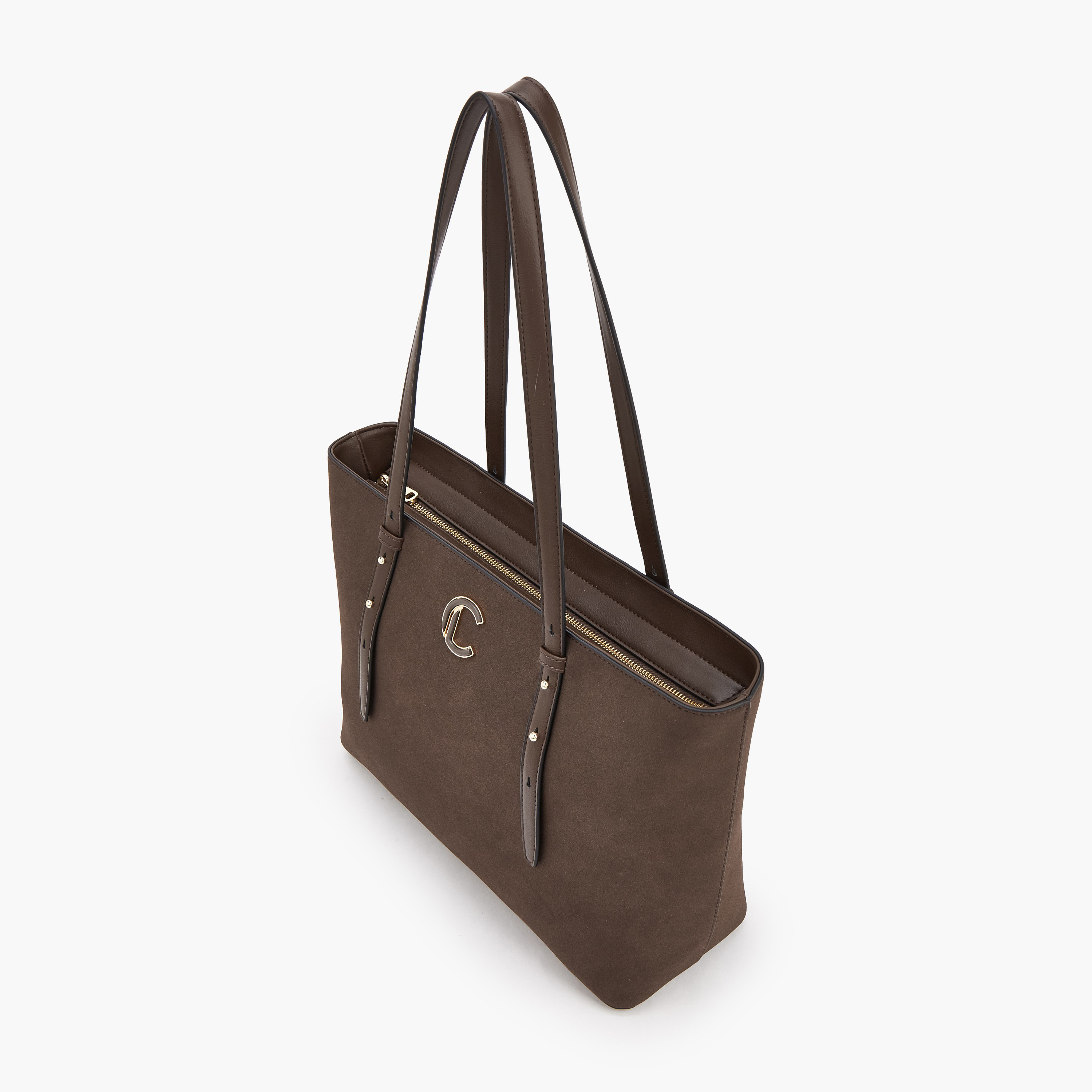 Le Confort Solid Tote Bag with Zip Closure-women-bagsandwallets-handbags-image-5