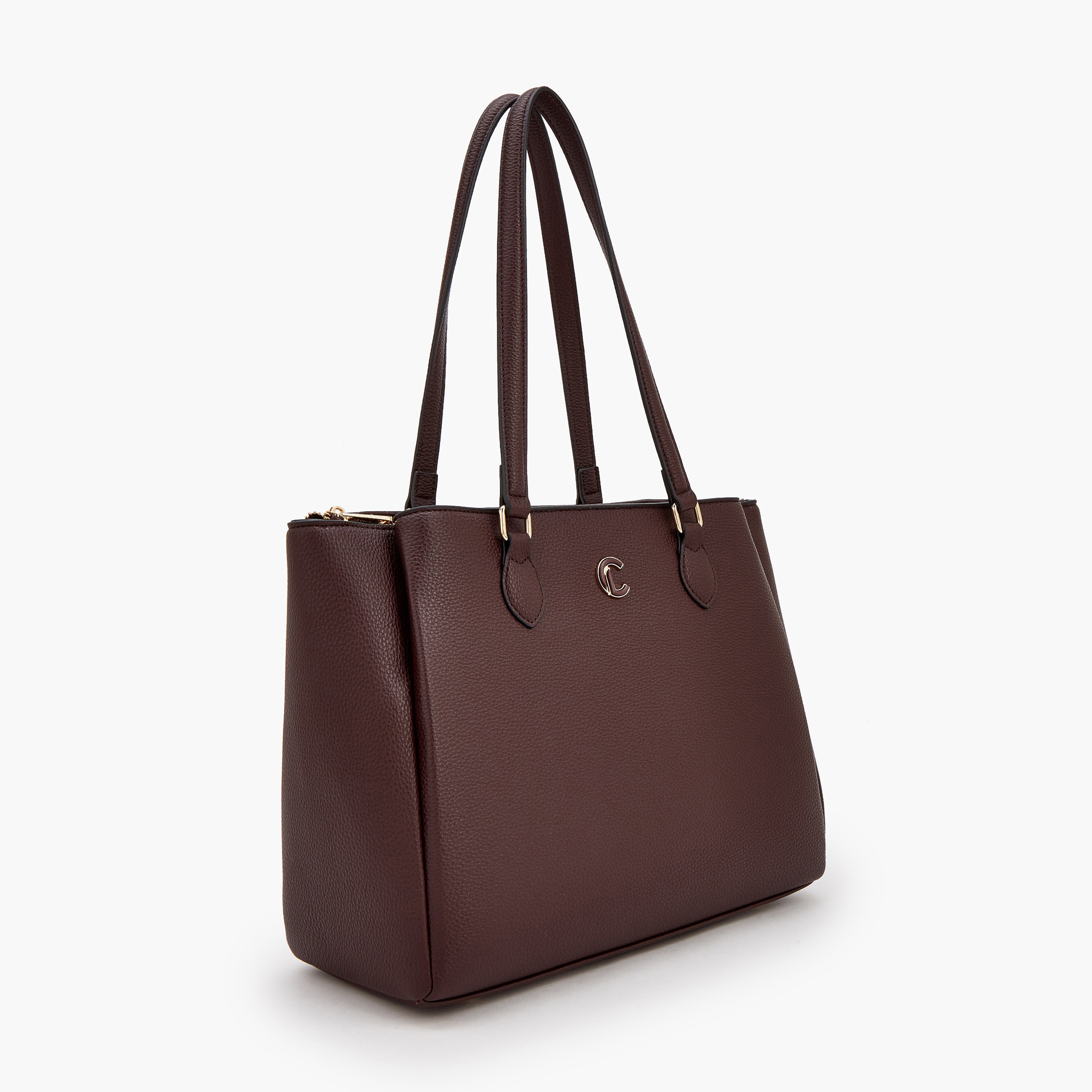 شنطة توت سادة مع حزام قابل للفصل وسحاب إغلاق من لو كومفورت-women-bagsandwallets-handbags-image-3