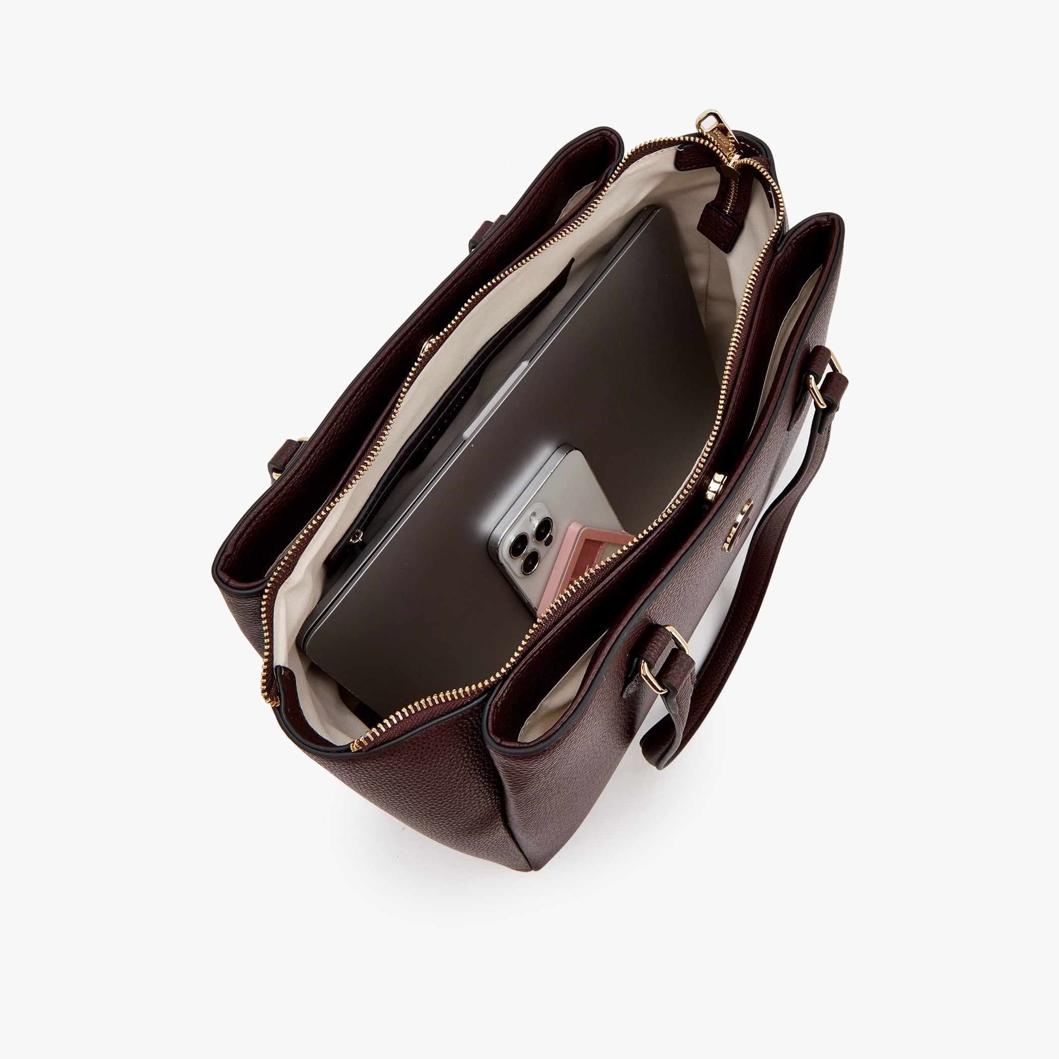 شنطة توت سادة مع حزام قابل للفصل وسحاب إغلاق من لو كومفورت-women-bagsandwallets-handbags-image-7