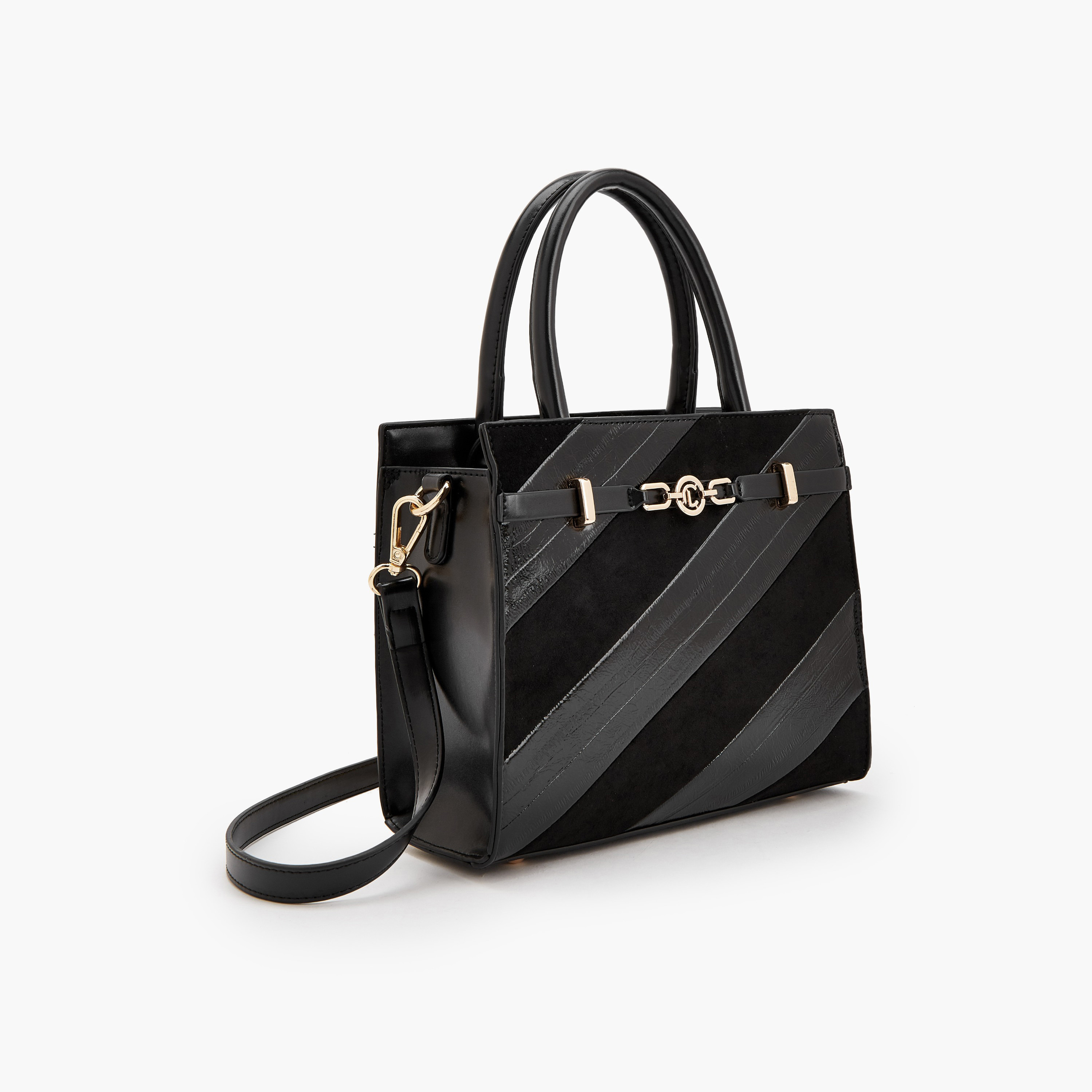 شنطة توتي مخططة بحزام قابل للفصل من لو كونفورت-women-bagsandwallets-handbags-image-3