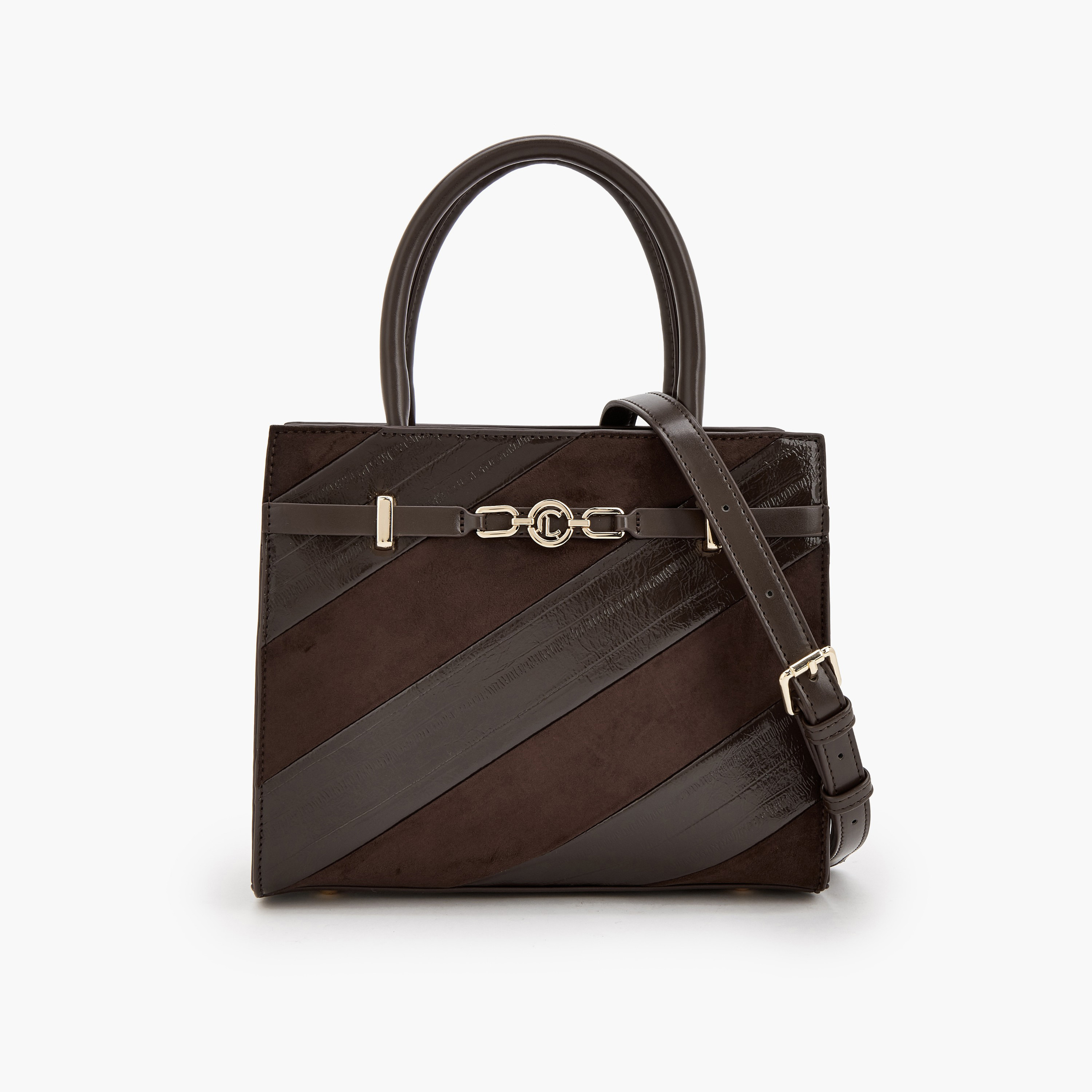 شنطة توتي مخططة بحزام قابل للفصل من لو كونفورت-women-bagsandwallets-handbags-image-1