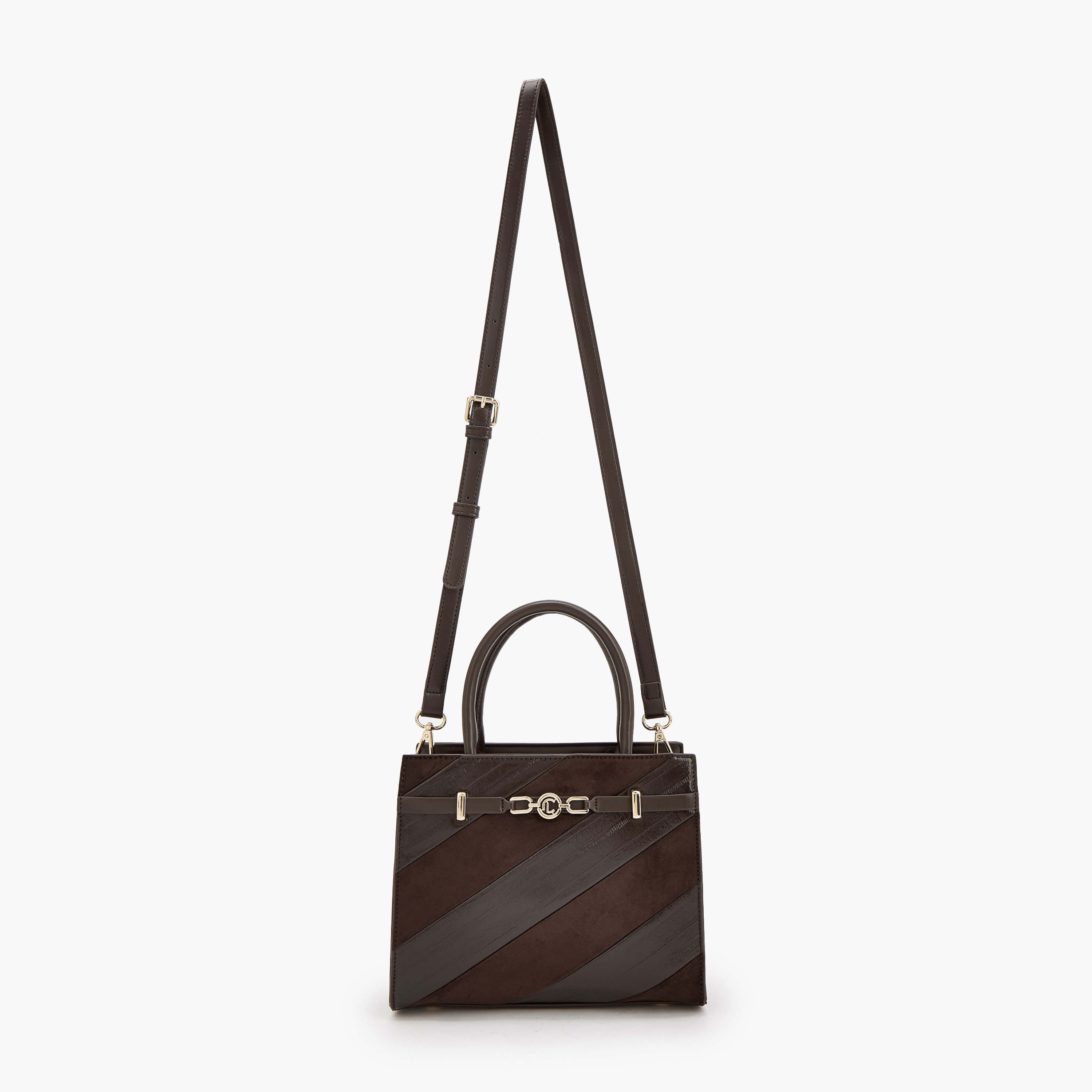 شنطة توتي مخططة بحزام قابل للفصل من لو كونفورت-women-bagsandwallets-handbags-image-2