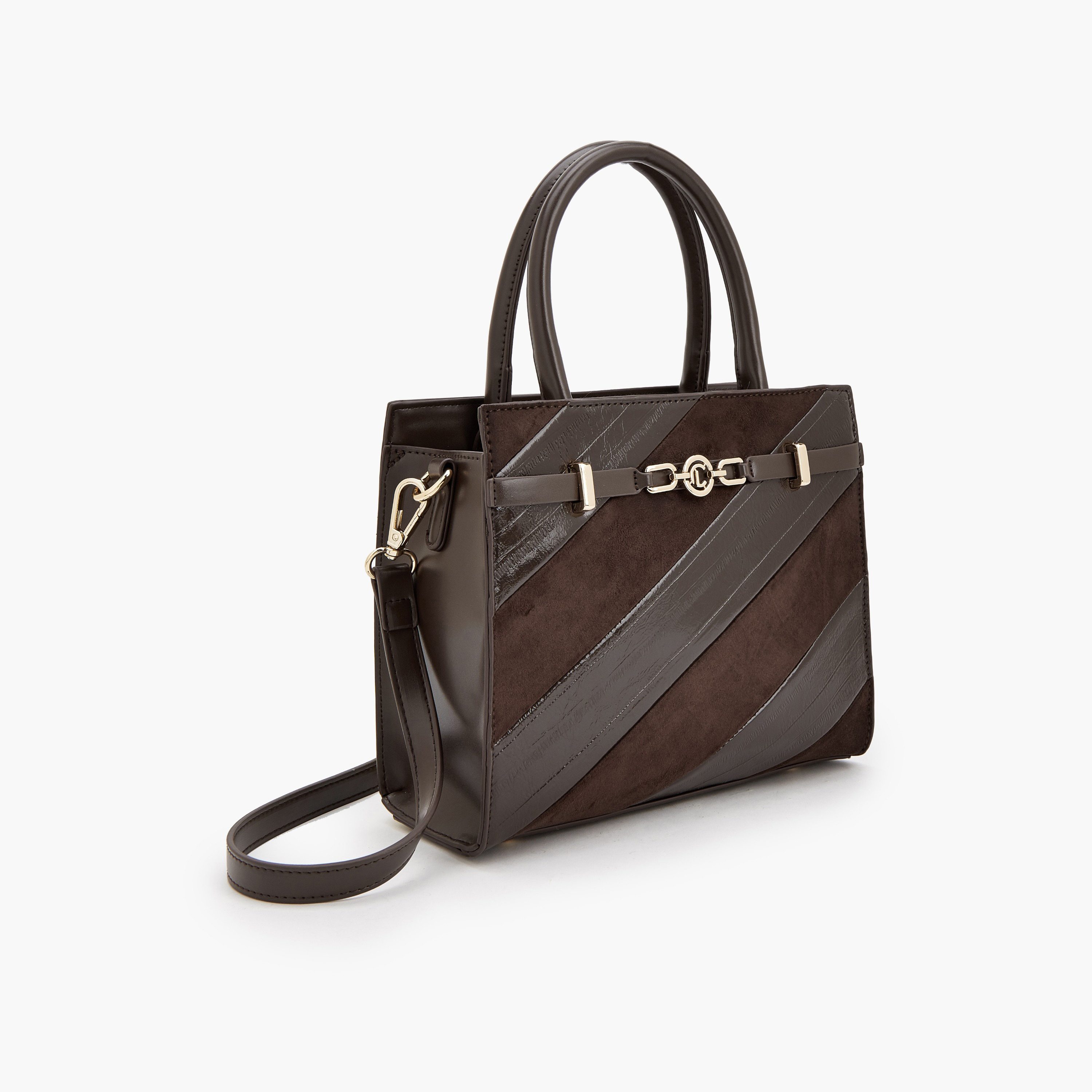 شنطة توتي مخططة بحزام قابل للفصل من لو كونفورت-women-bagsandwallets-handbags-image-3