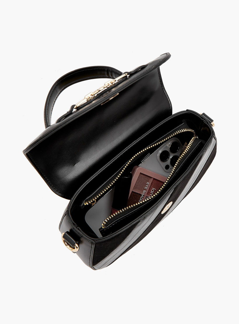 شنطة ساتشيل شمواه مخططة بزينة ميتاليك من لو كونفورت-women-bagsandwallets-handbags-image-7