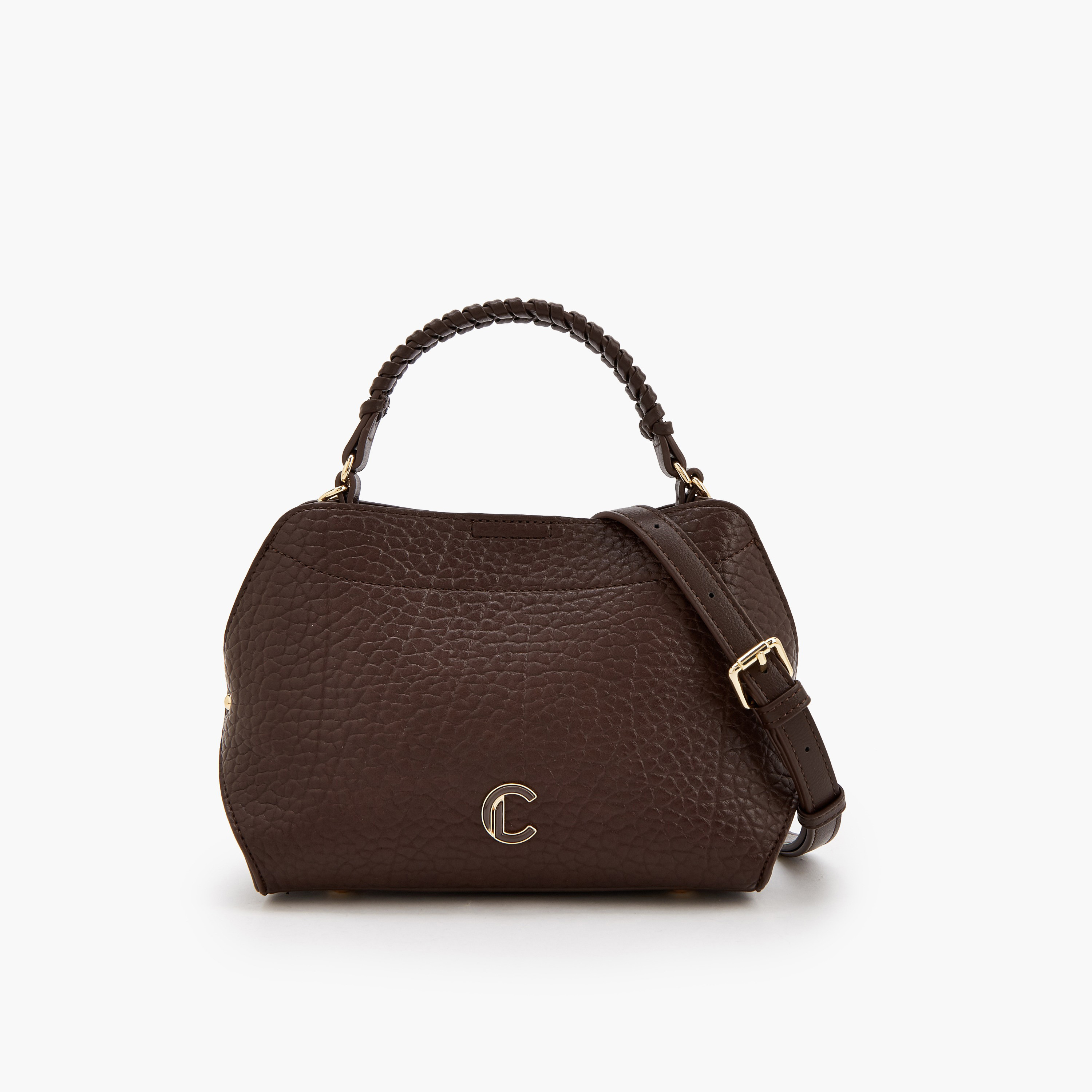 شنطة كروس بودي بارزة الملمس ومقبض علوي مضفر من لو كونفورت-women-bagsandwallets-handbags-image-1