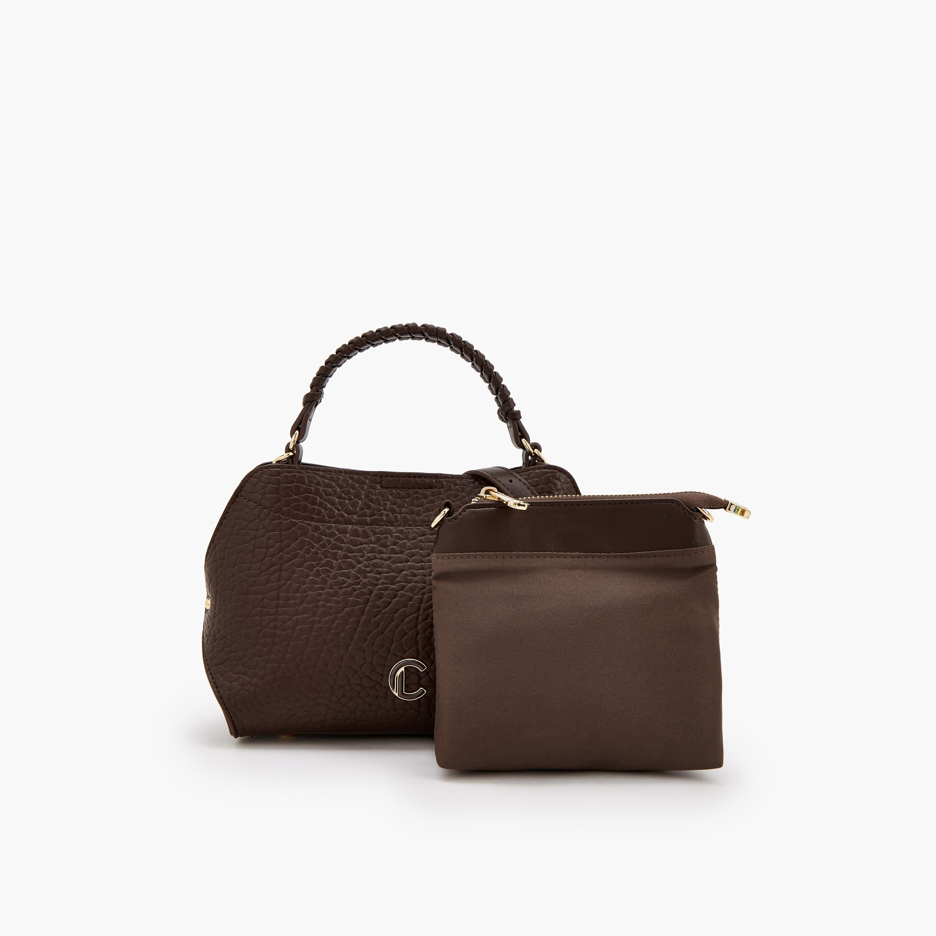 شنطة كروس بودي بارزة الملمس ومقبض علوي مضفر من لو كونفورت-women-bagsandwallets-handbags-image-5