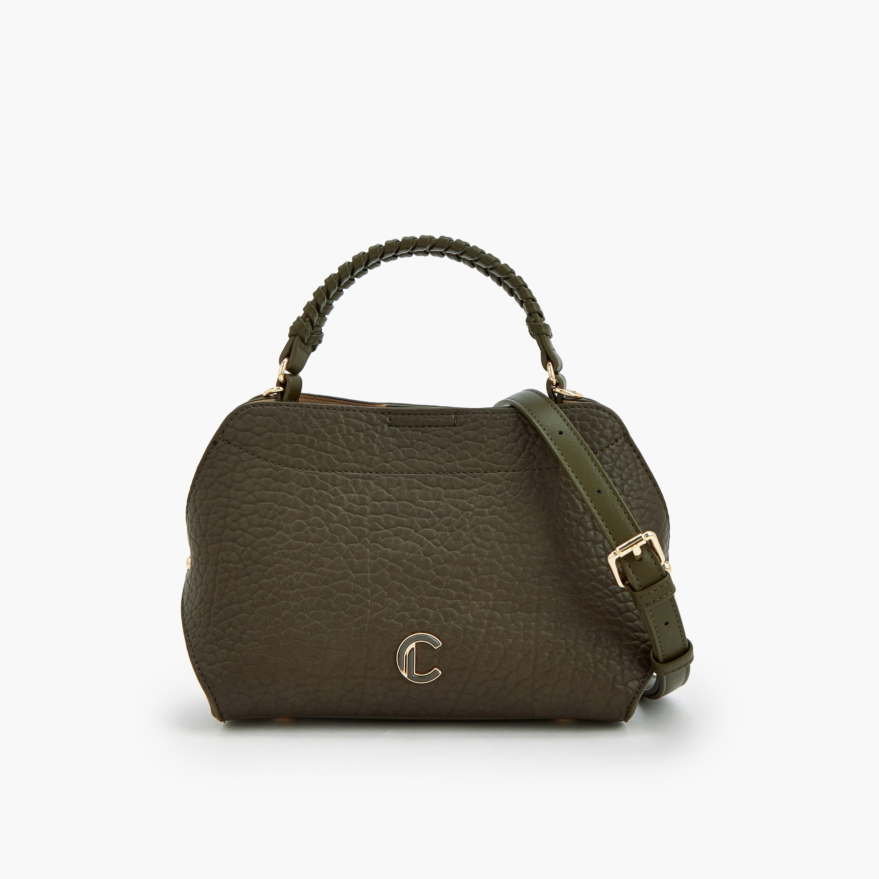 Le Confort Textured Crossbody Bag with Braided Top Handle-women-bagsandwallets-handbags-image-1