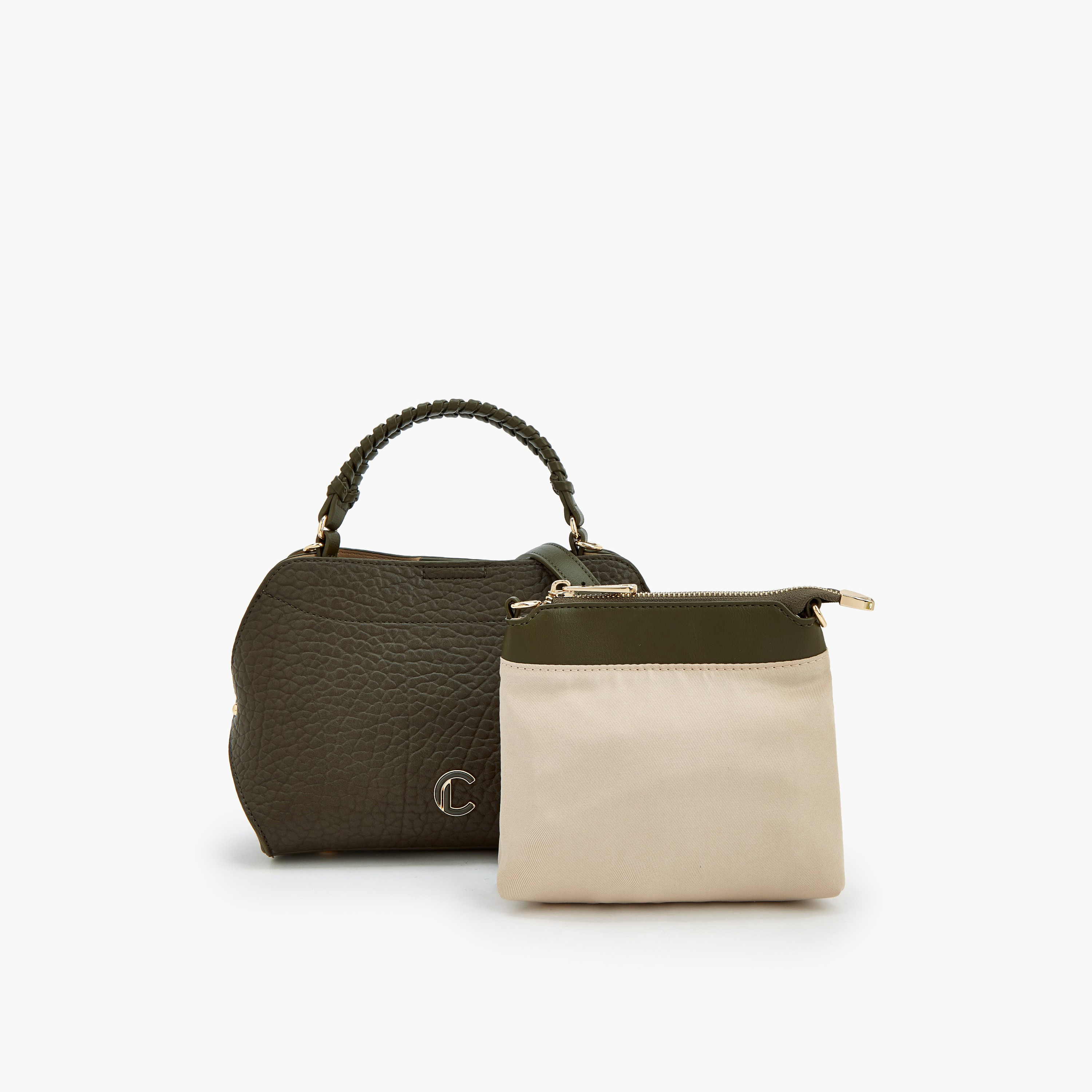 Le Confort Textured Crossbody Bag with Braided Top Handle-women-bagsandwallets-handbags-image-5