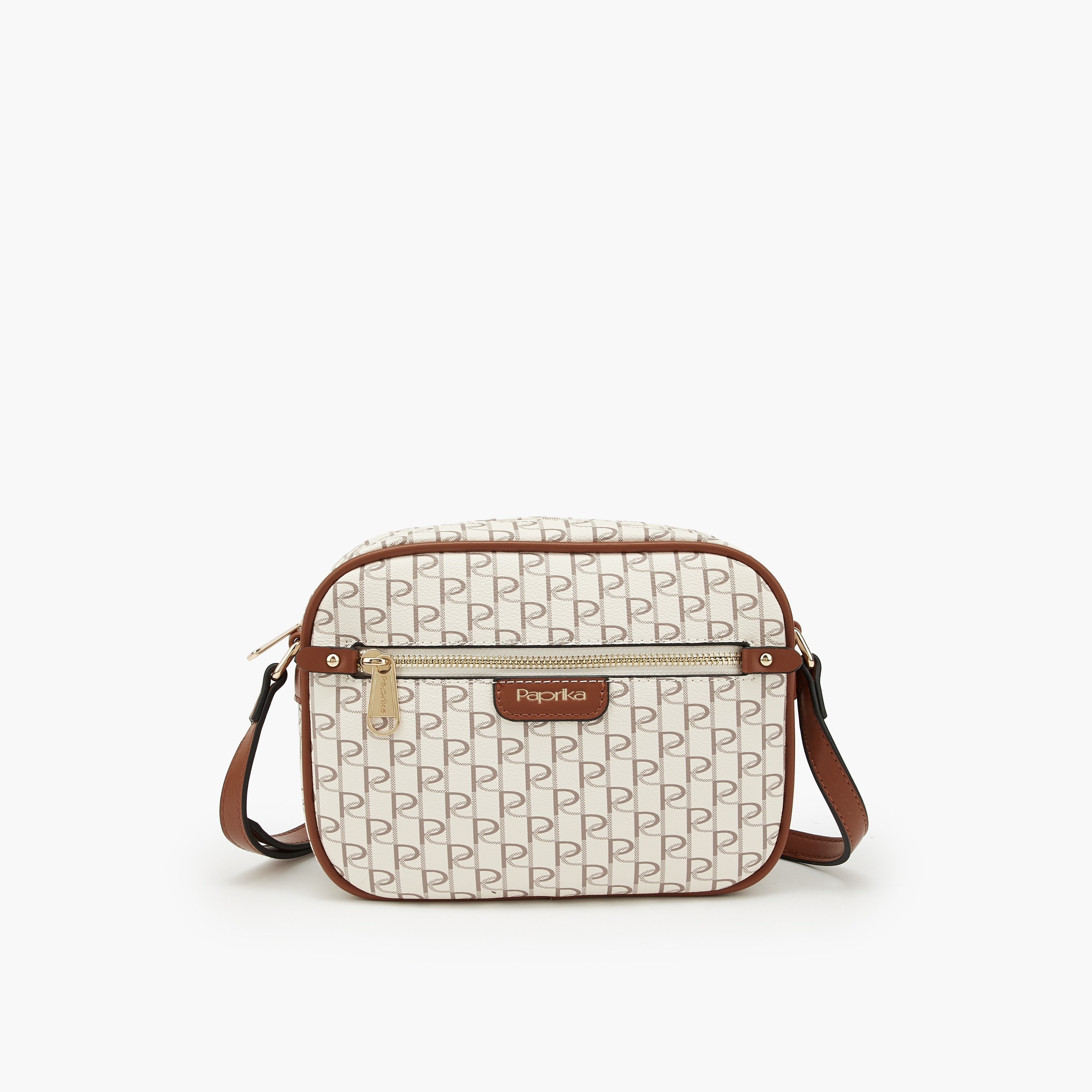 Paprika Monogram Crossbody Bag with Adjustable Strap-women-bagsandwallets-handbags-image-1