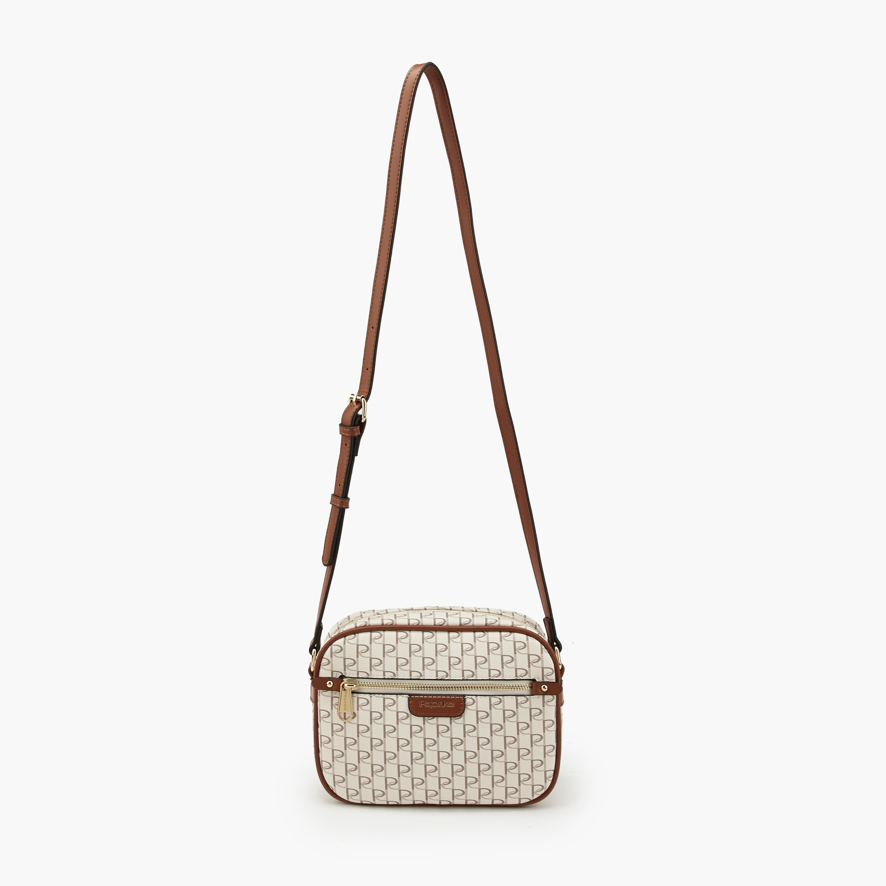 Paprika Monogram Crossbody Bag with Adjustable Strap-women-bagsandwallets-handbags-image-2