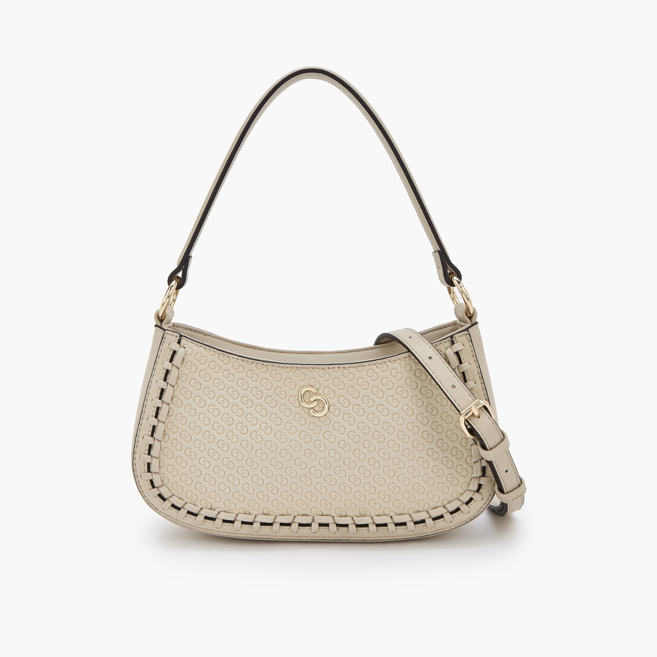 شنطة كتف بسحاب إغلاق ونقوش مونوجرام من سيليست-women-bagsandwallets-handbags-image-1