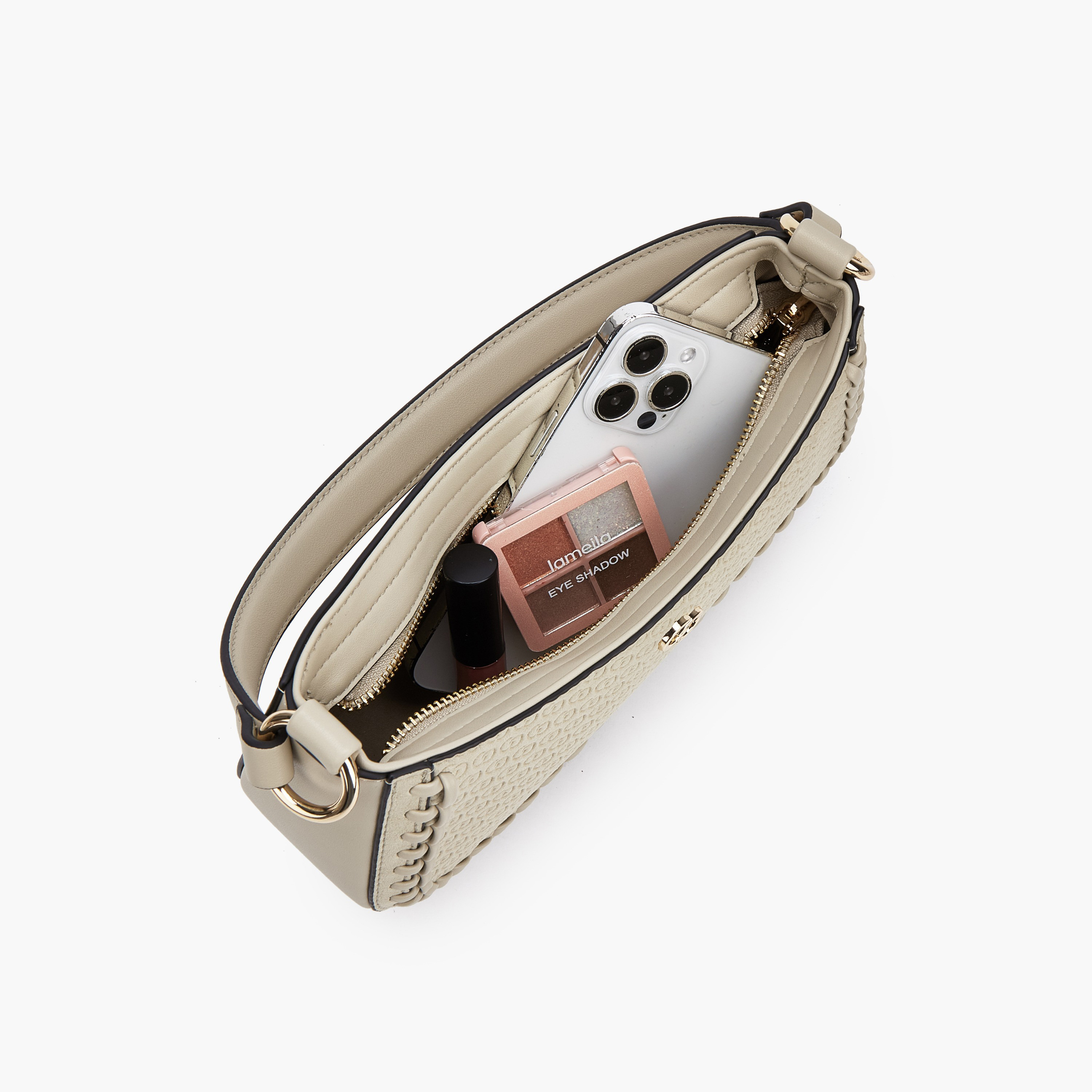 شنطة كتف بسحاب إغلاق ونقوش مونوجرام من سيليست-women-bagsandwallets-handbags-image-7