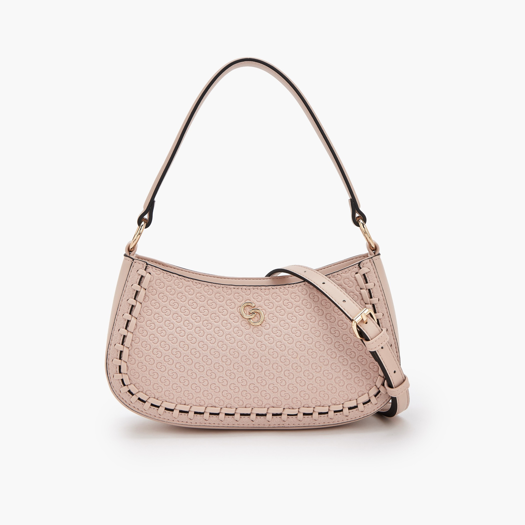 شنطة كتف بسحاب إغلاق ونقوش مونوجرام من سيليست-women-bagsandwallets-handbags-image-1
